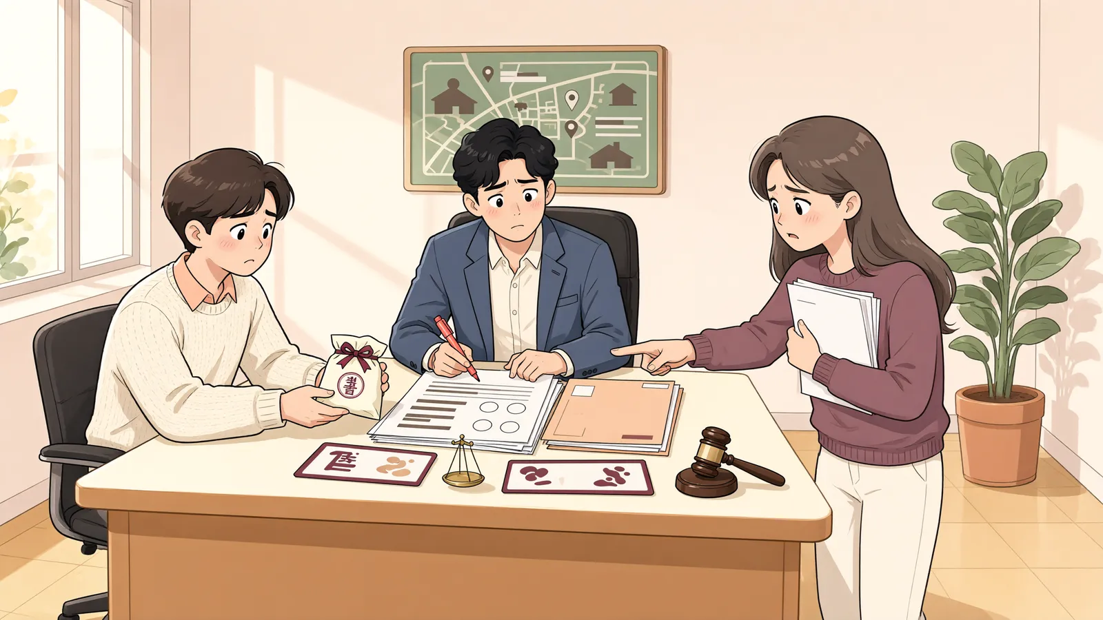 「집행공탁 뒤 배당에서 빠졌다면, 배당표를 바로잡을 수 있을까」 상황을 그린 삽화