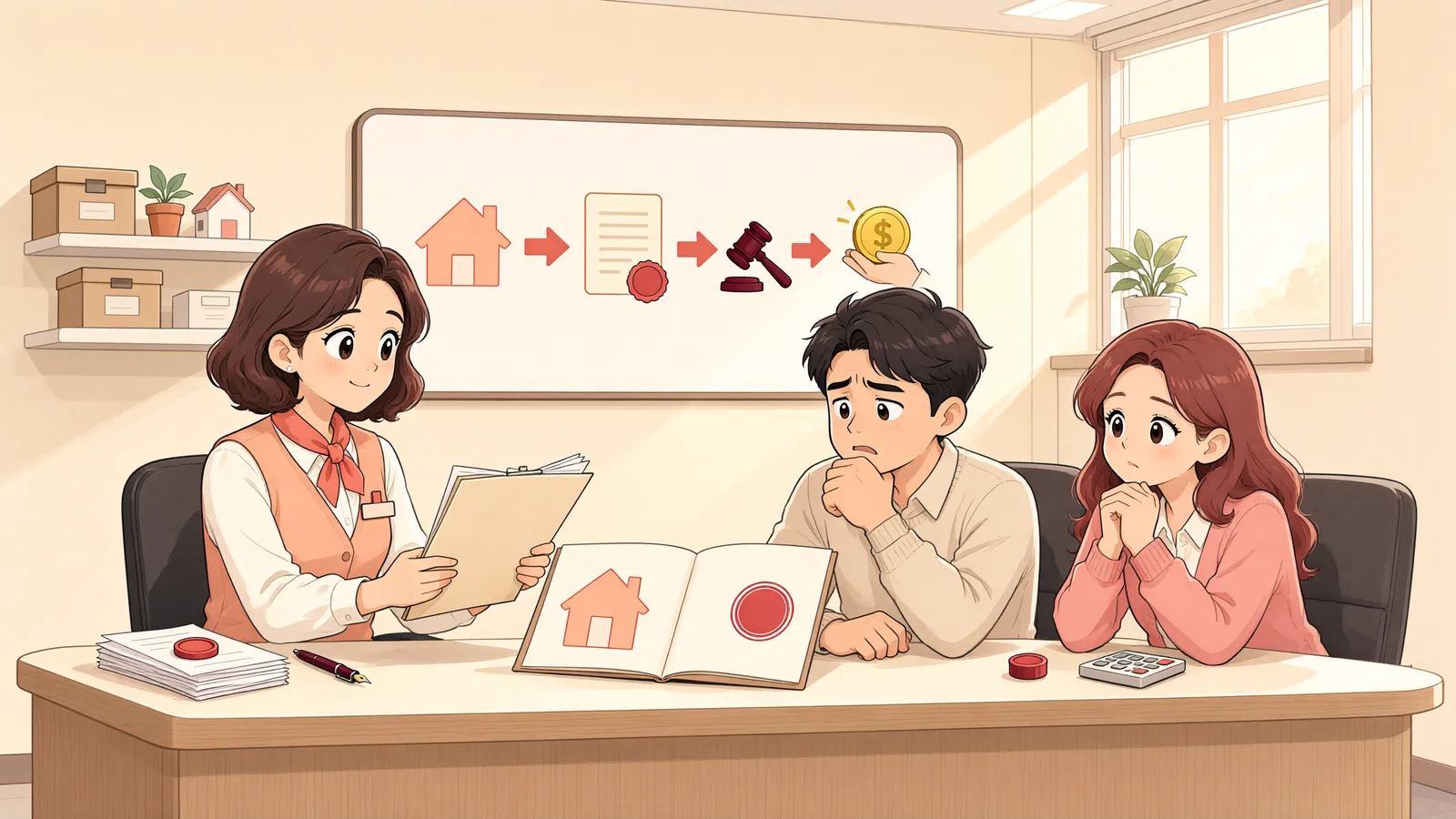 「추심명령을 받았다면, 이제 직접 지급을 요구해야 합니다」 상황을 그린 삽화