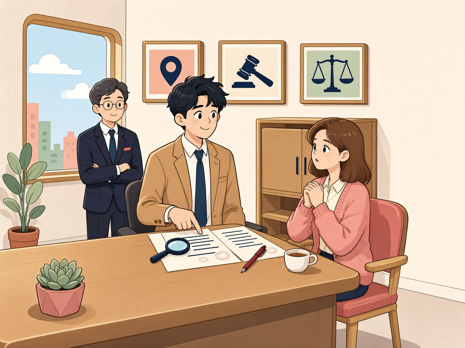 「판결 뒤에 한 상계, 경매를 멈출 수 있을까」 상황을 그린 삽화