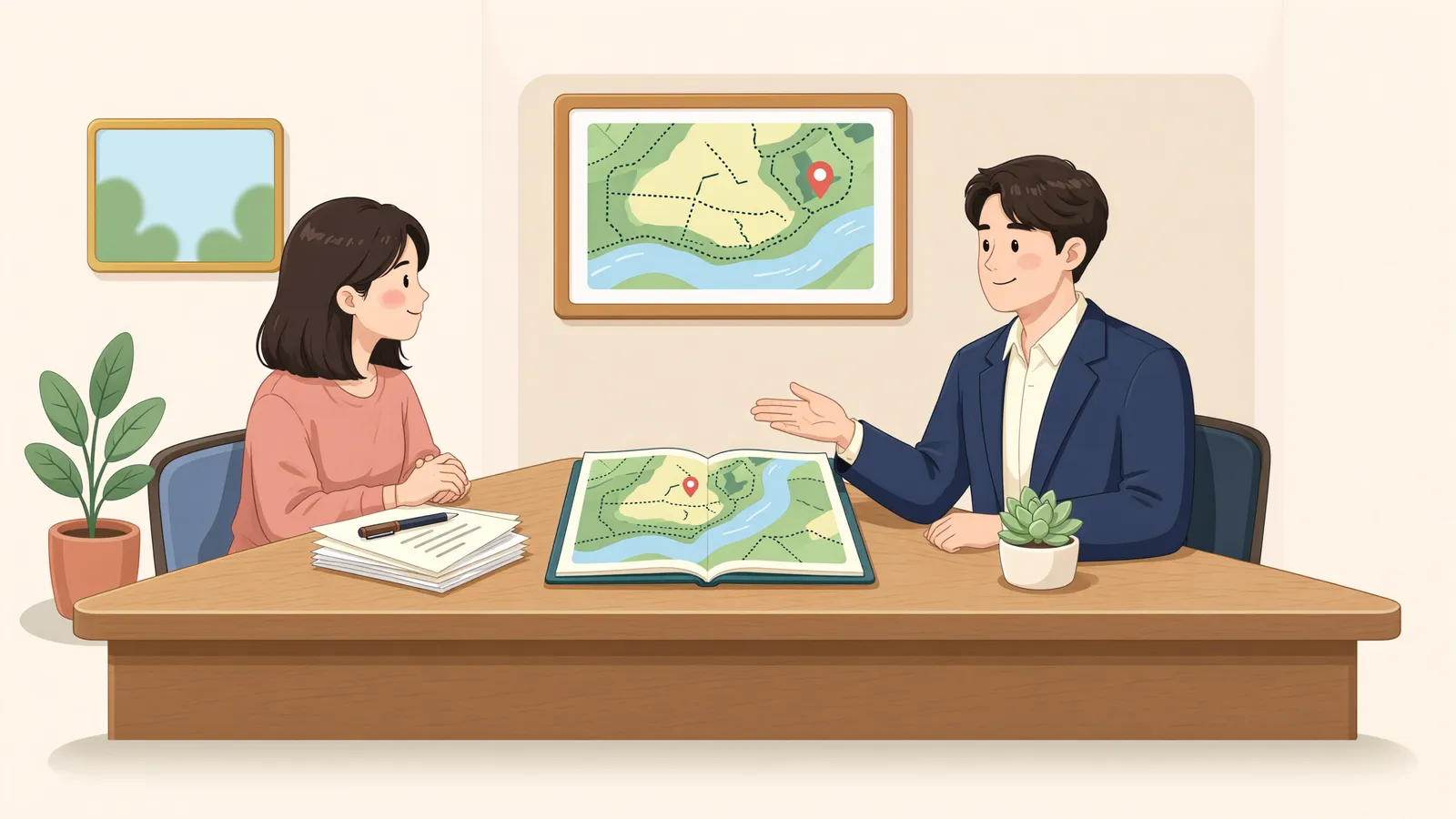 「가게는 울산, 생활은 부산…개인회생은 어디에 신청할까」 상황을 그린 삽화
