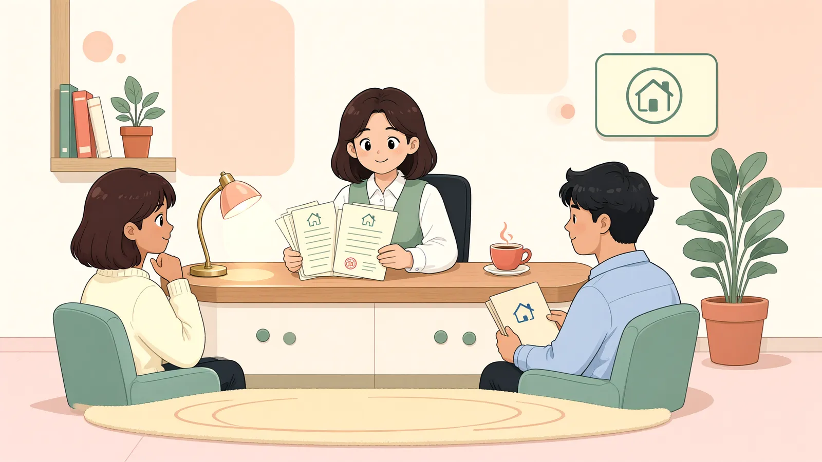 「임대차계약서를 맡겼다면 보증금 질권도 생길까?」 상황을 그린 삽화