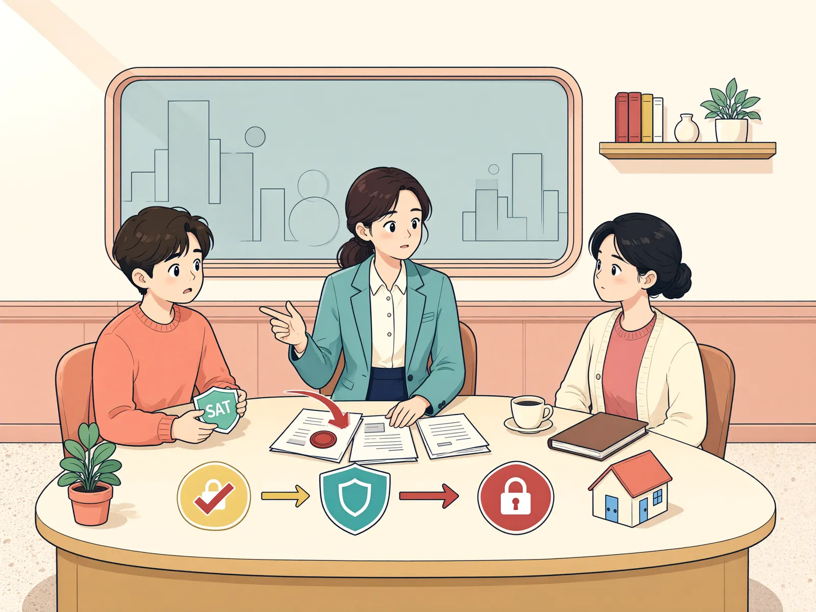 「전세권등기가 말소돼도 임차인의 대항력은 남을까」 상황을 그린 삽화