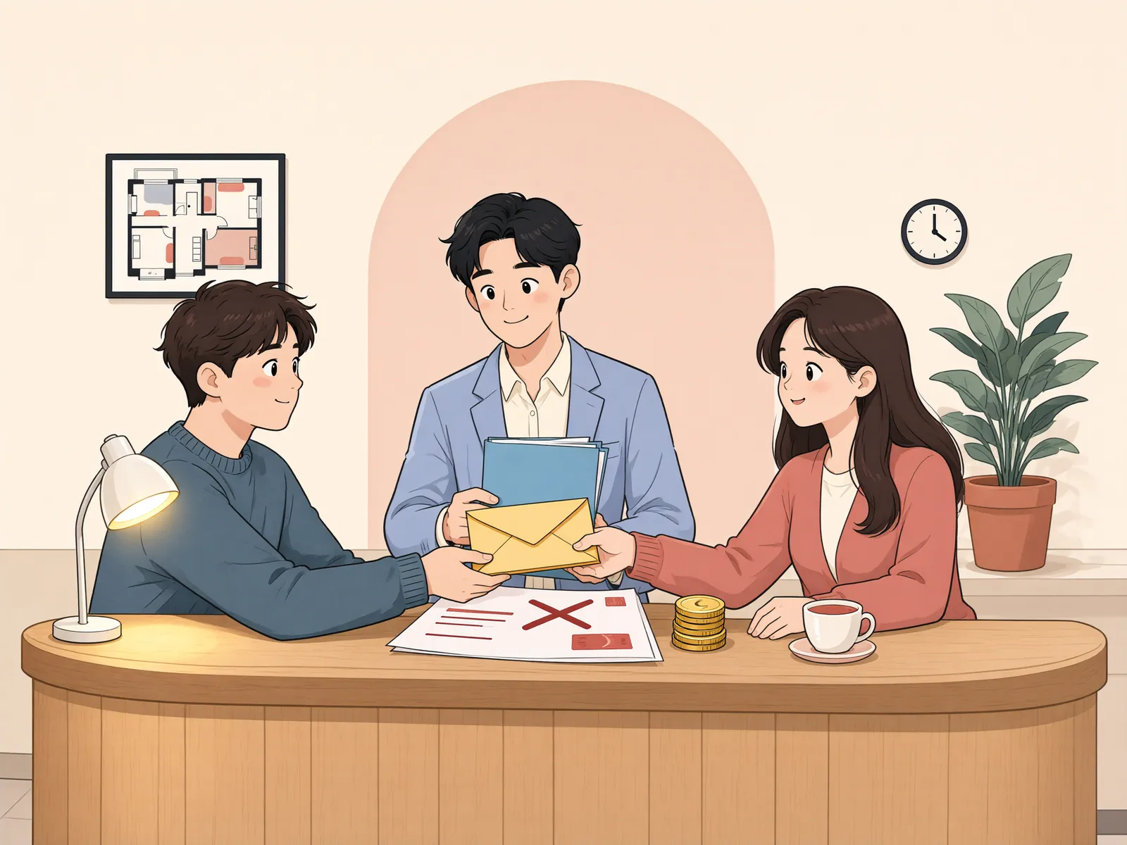 「보험금은 받았는데, 보험사가 대여금업체에 돌려달라고 한다면」 상황을 그린 삽화