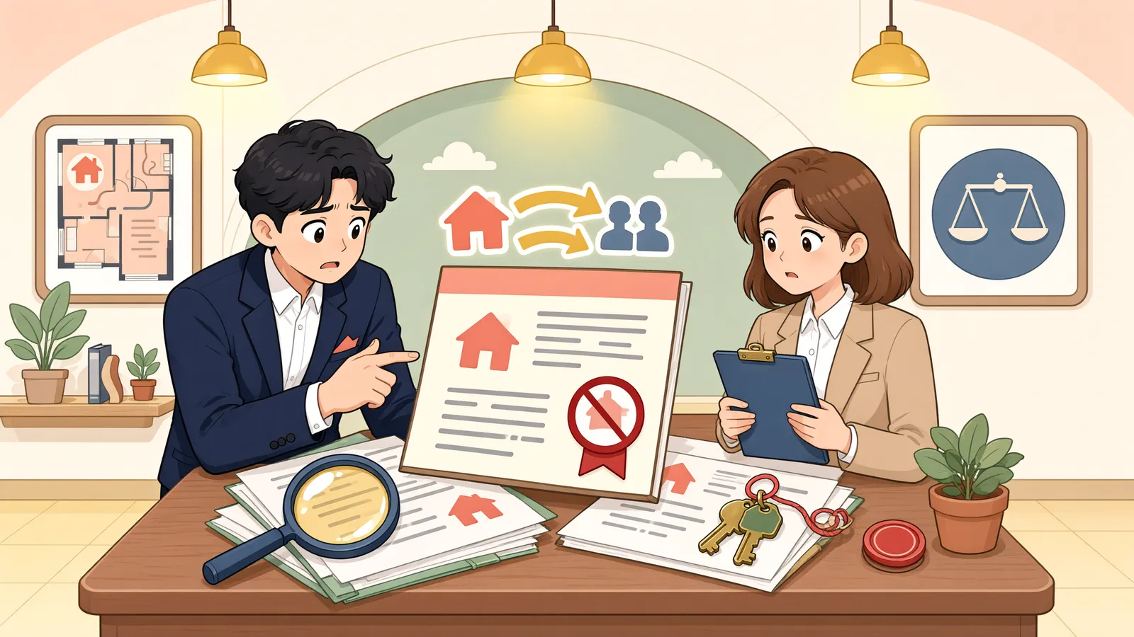 「낙찰 뒤 드러난 임차권, 경매 절차에서 구제받을 수 있을까」 상황을 그린 삽화
