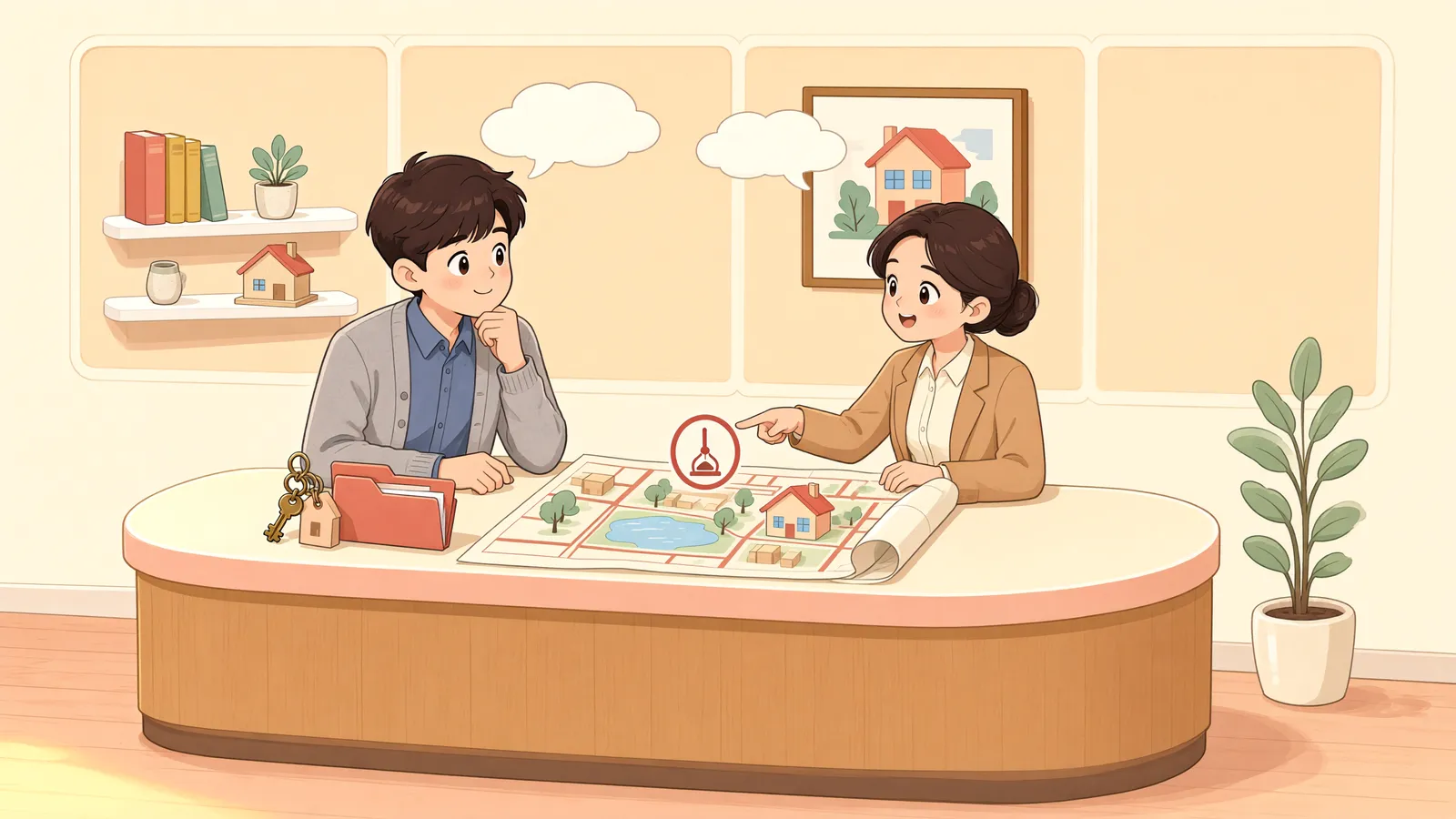 「명의신탁 토지, 20년 점유는 누구의 시간이 될까」 상황을 그린 삽화