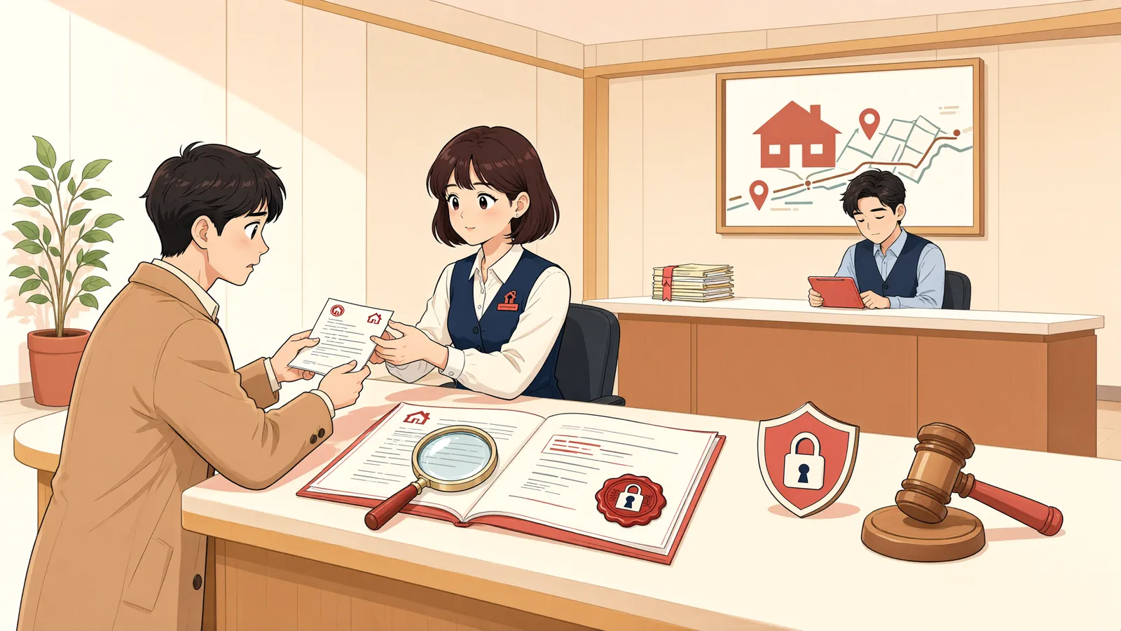 「등기부에 없다고 가압류가 막히는 건 아닙니다」 상황을 그린 삽화