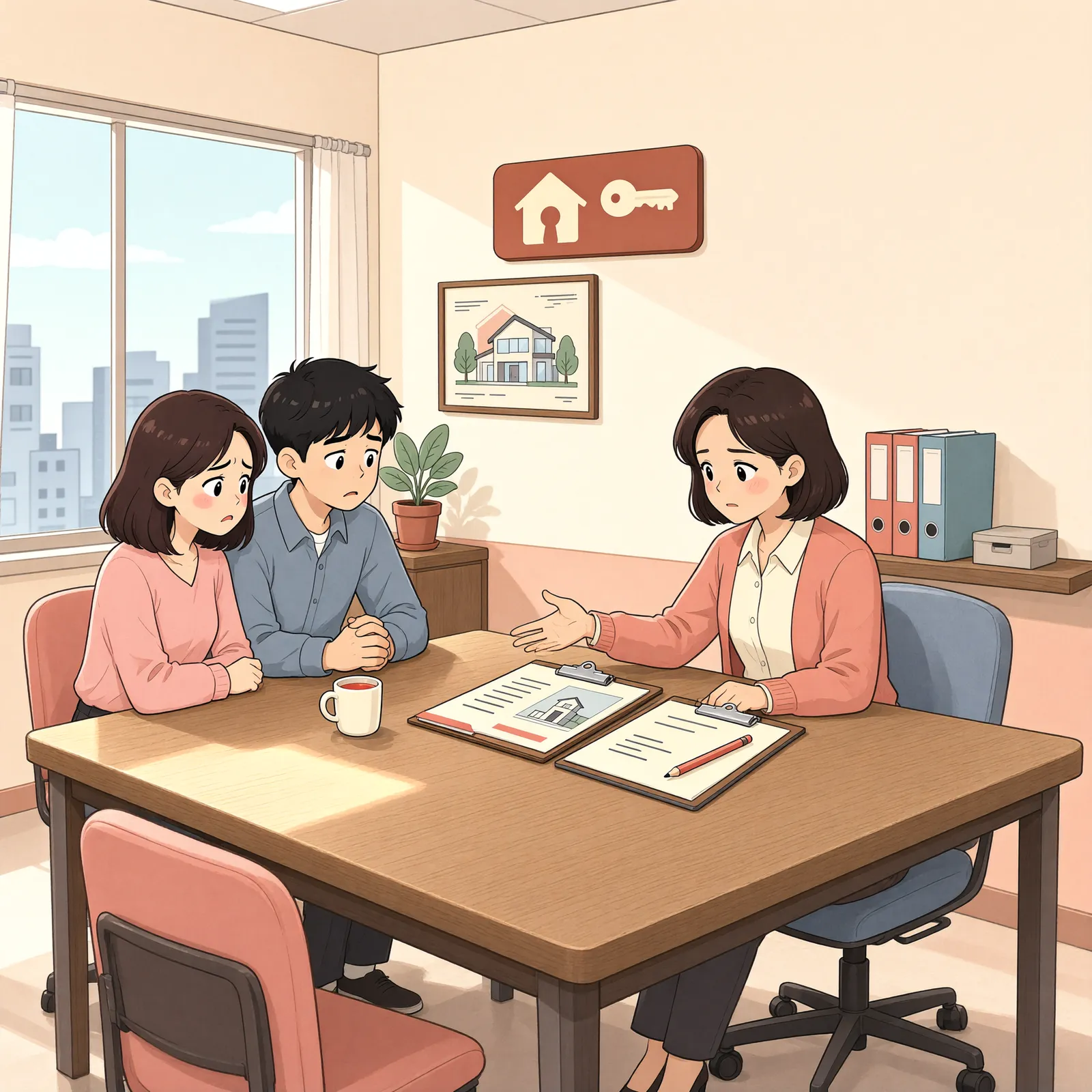 「사용승인이 막힌 신축 건물, 공사대금도 막힐까?」 상황을 그린 삽화