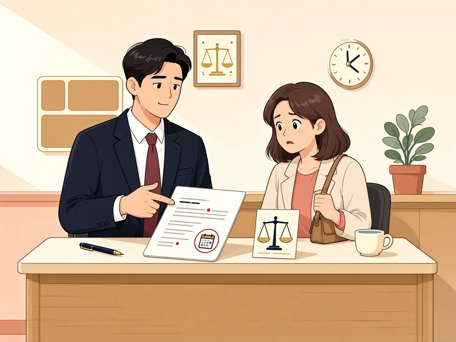 「두 달치가 쌓인 순간, 계약 중에도 해지할 수 있을까」 상황을 그린 삽화