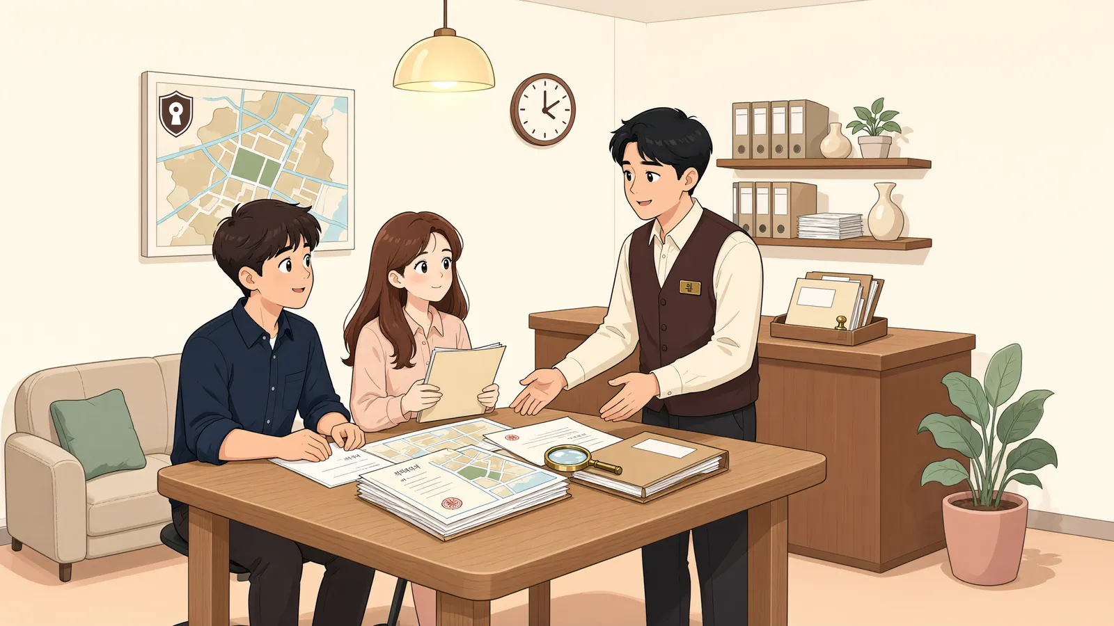 「개간비를 들였다면 땅을 비우지 않아도 될까?」 상황을 그린 삽화