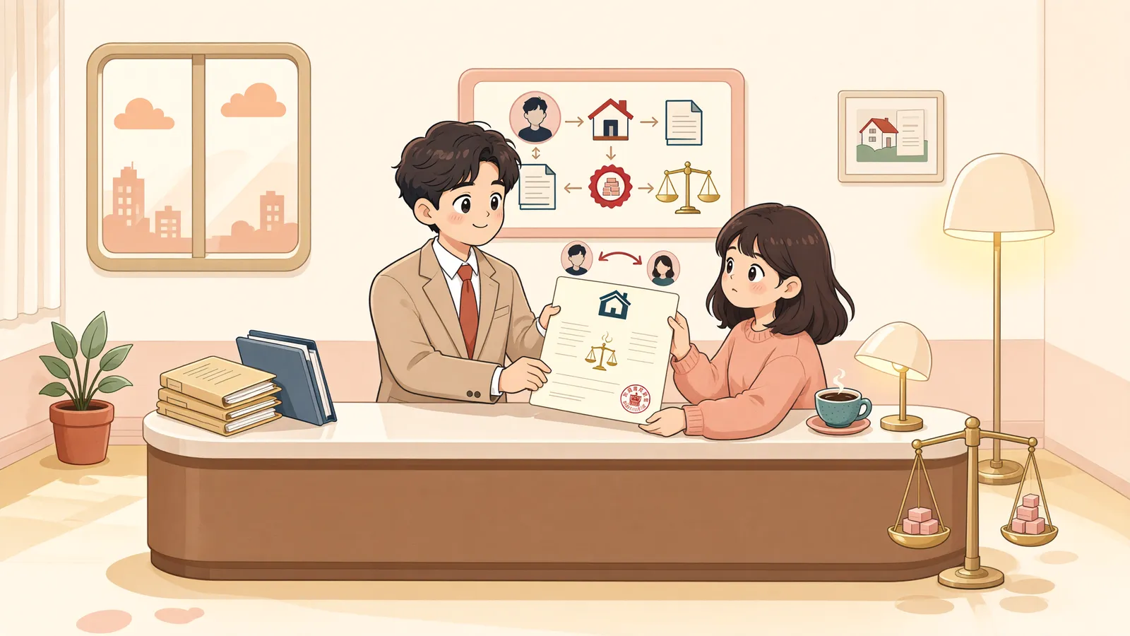 「친구 이름으로 등기한 땅, 조세회피가 아니었다는 증명은 누구 몫일까」 상황을 그린 삽화