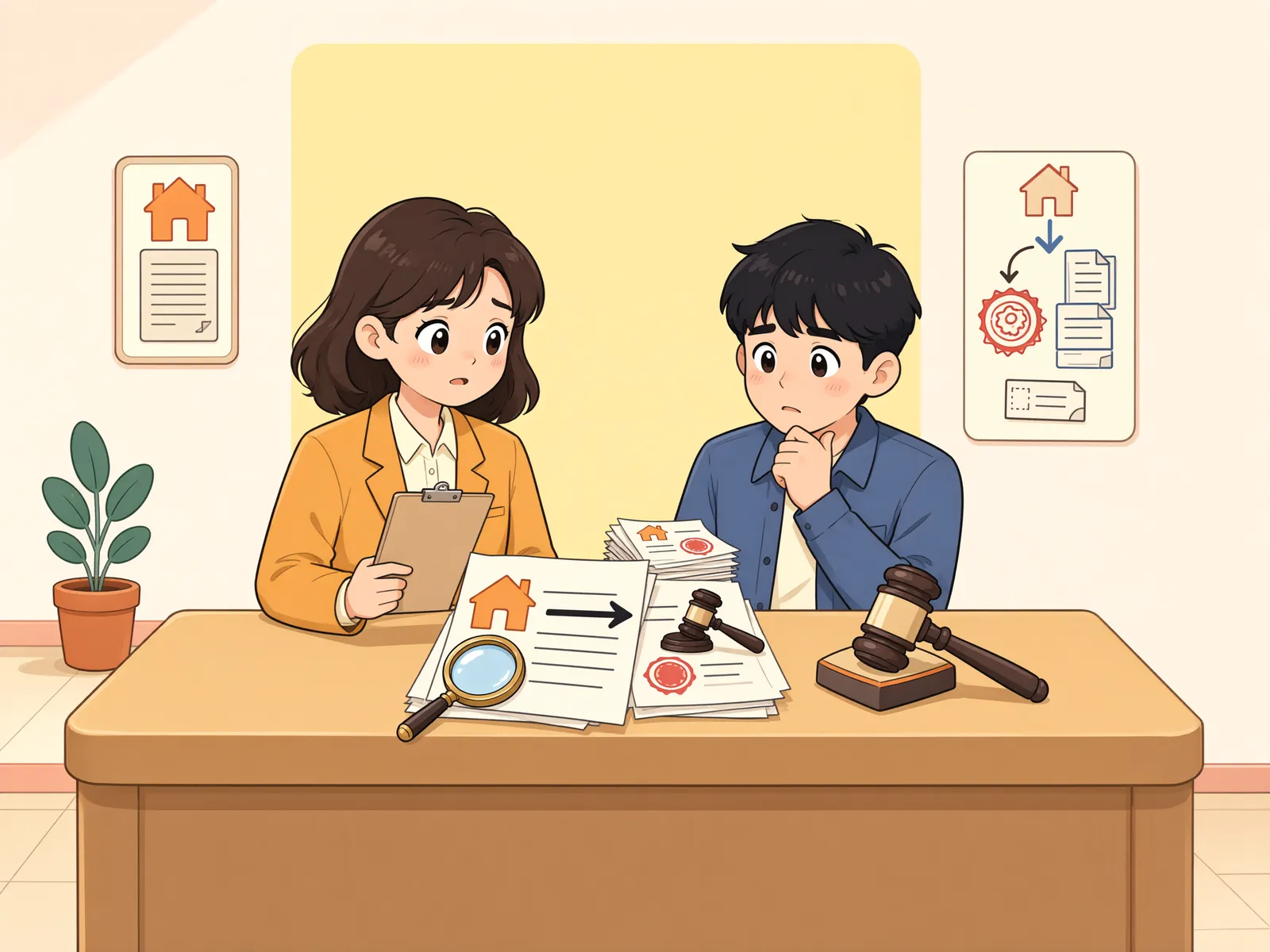「경매대금은 못 받았는데 양도소득세가 나왔다면」 상황을 그린 삽화