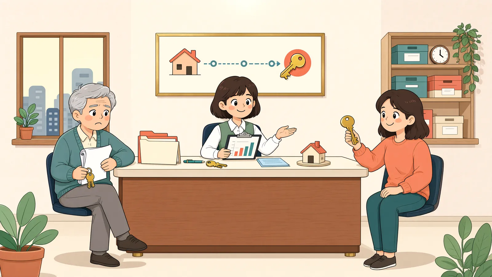 「20년 점유 뒤 찾아온 땅값 청구서」 상황을 그린 삽화