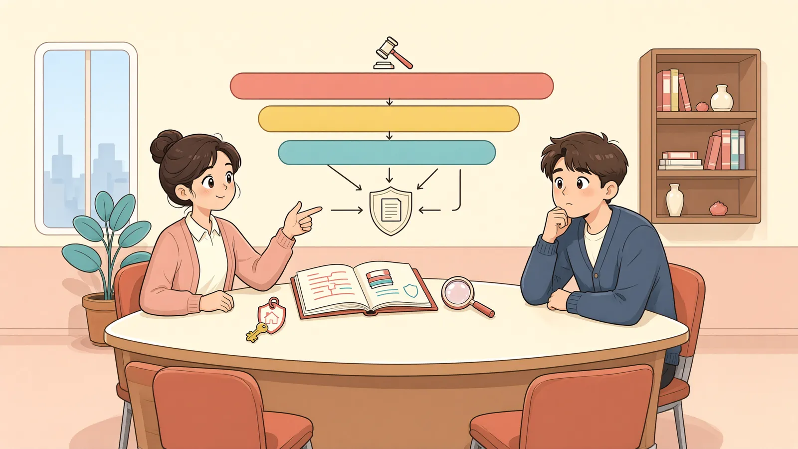 「경매 예상액에서 빠진 임차보증금, 절차도 다시 살펴야 합니다」 상황을 그린 삽화