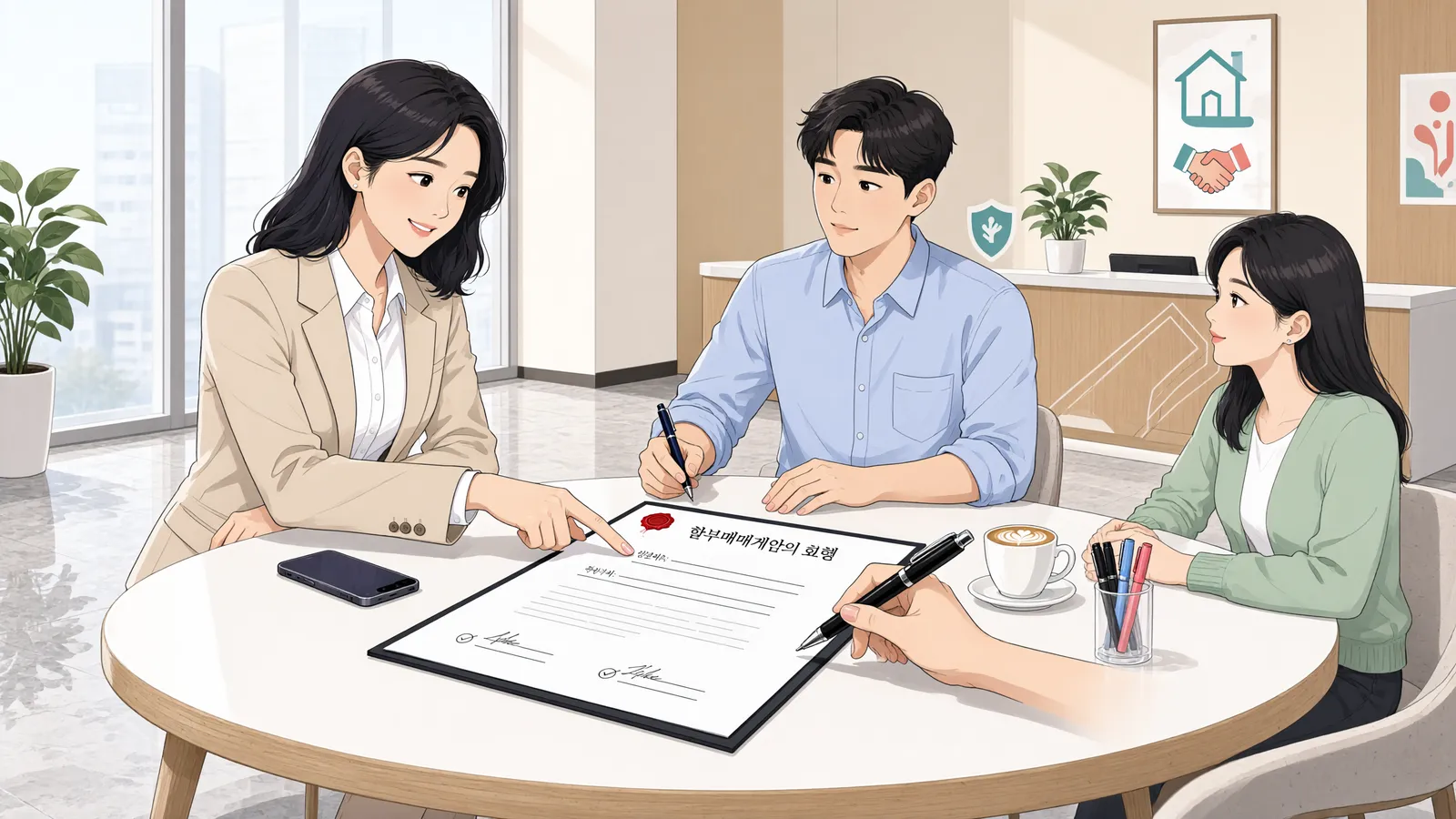 「피아노가 오지 않았는데 할부금은 내야 할까?」 상황을 그린 삽화
