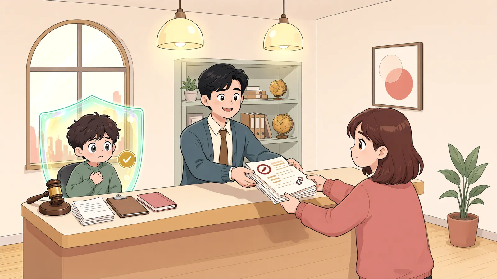 「파산선고 뒤 채권자가 바뀌었다면, 면책도 달라질까」 상황을 그린 삽화
