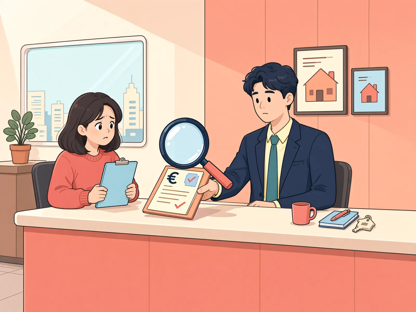 「가맹비를 받았다고 모두 부가가치세 대상일까」 상황을 그린 삽화