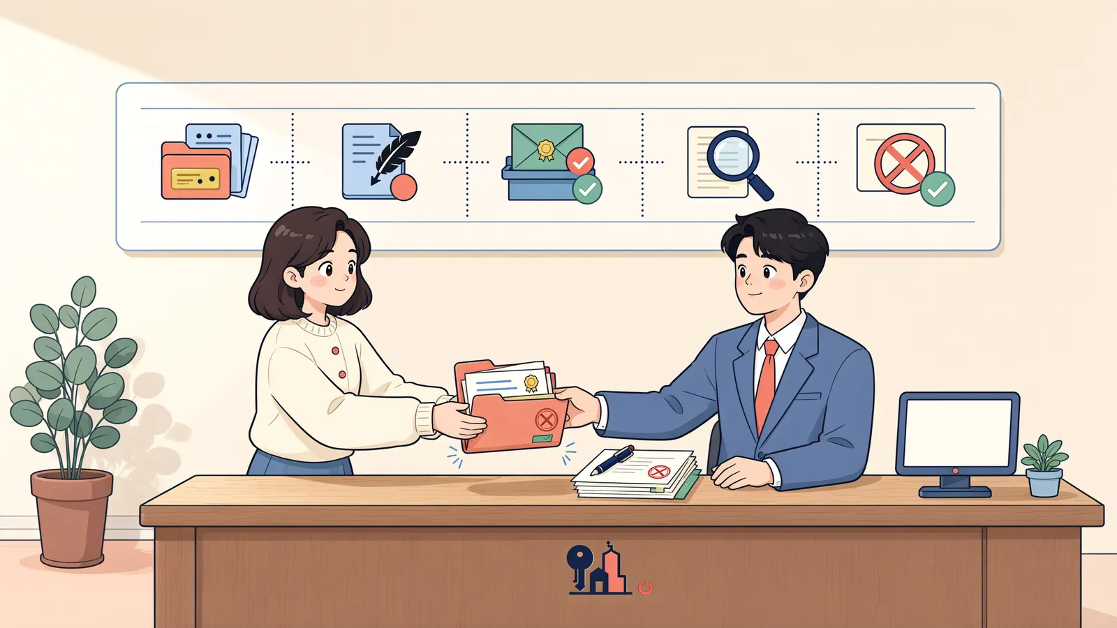 「사망자 명의로 남은 등기, 어떻게 말소할까」 상황을 그린 삽화
