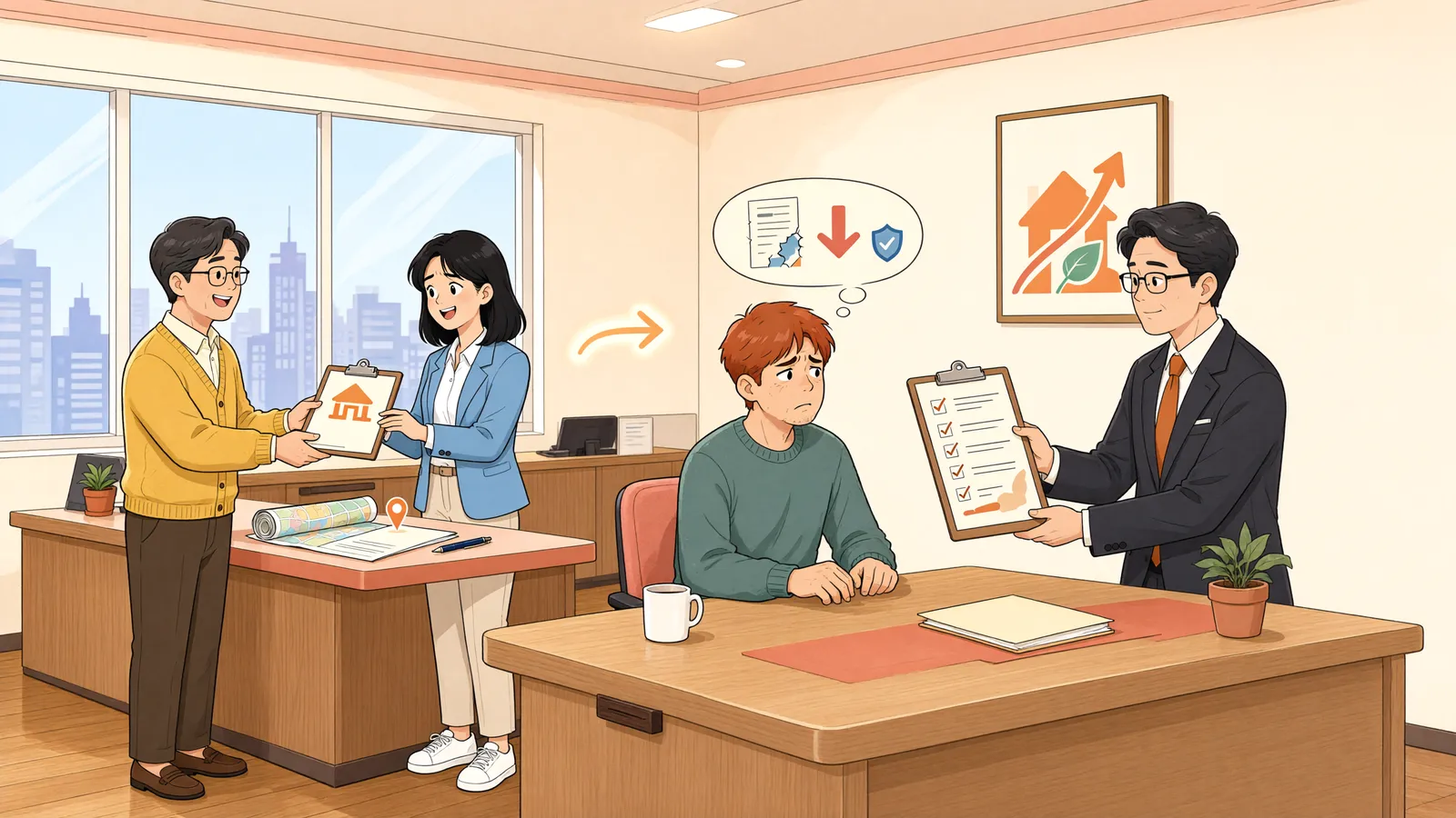 「빵집을 통째로 넘긴 뒤, 돌려받을 수 없다면」 상황을 그린 삽화