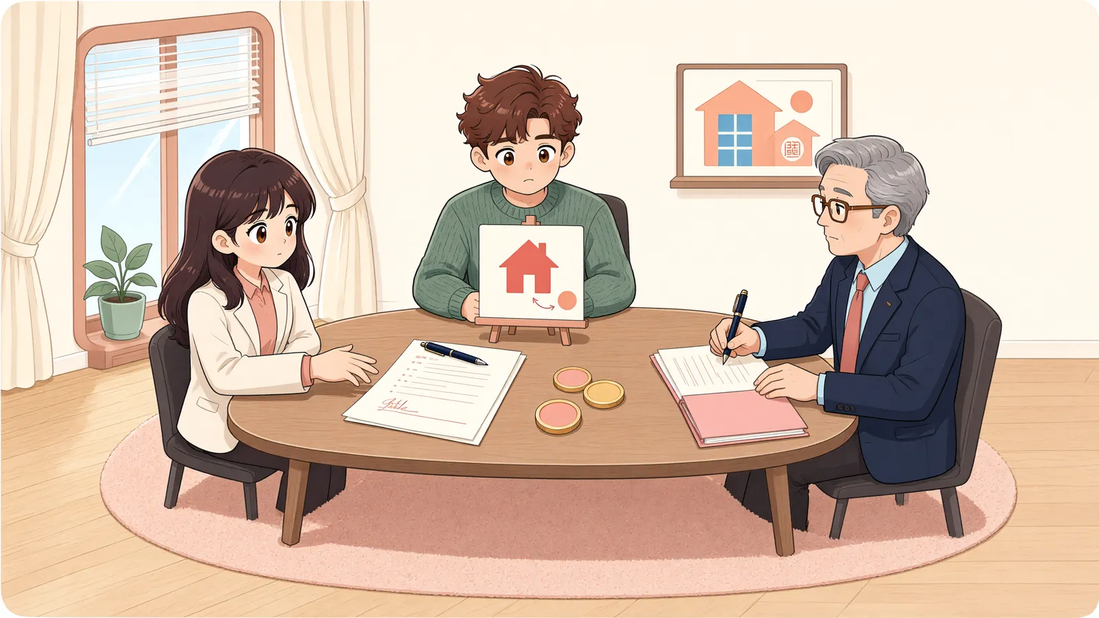 「저당권 양도, 채무자도 합의해야 등기될까?」 상황을 그린 삽화