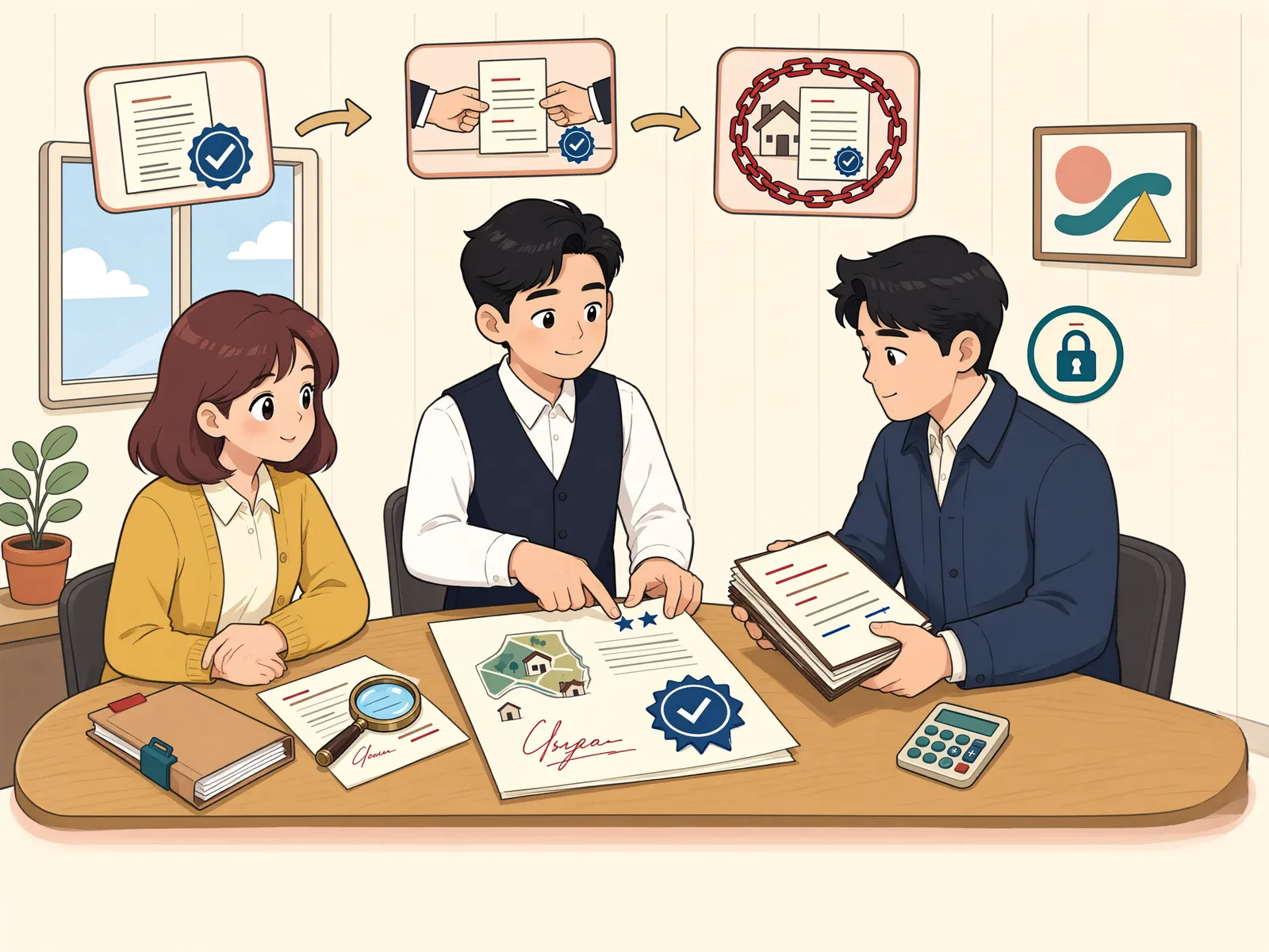 「채무자를 바꿨다고 새 대출까지 담보될까」 상황을 그린 삽화