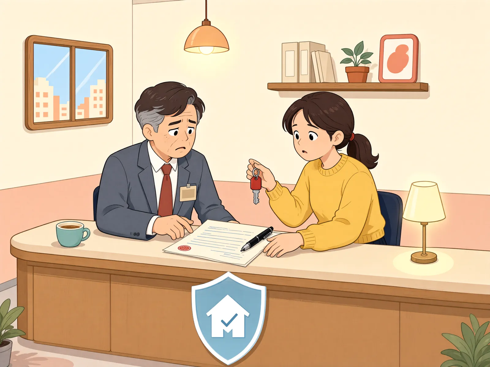 「경매 낙찰 전 받은 열쇠, 우선변제권까지 열어줄까」 상황을 그린 삽화