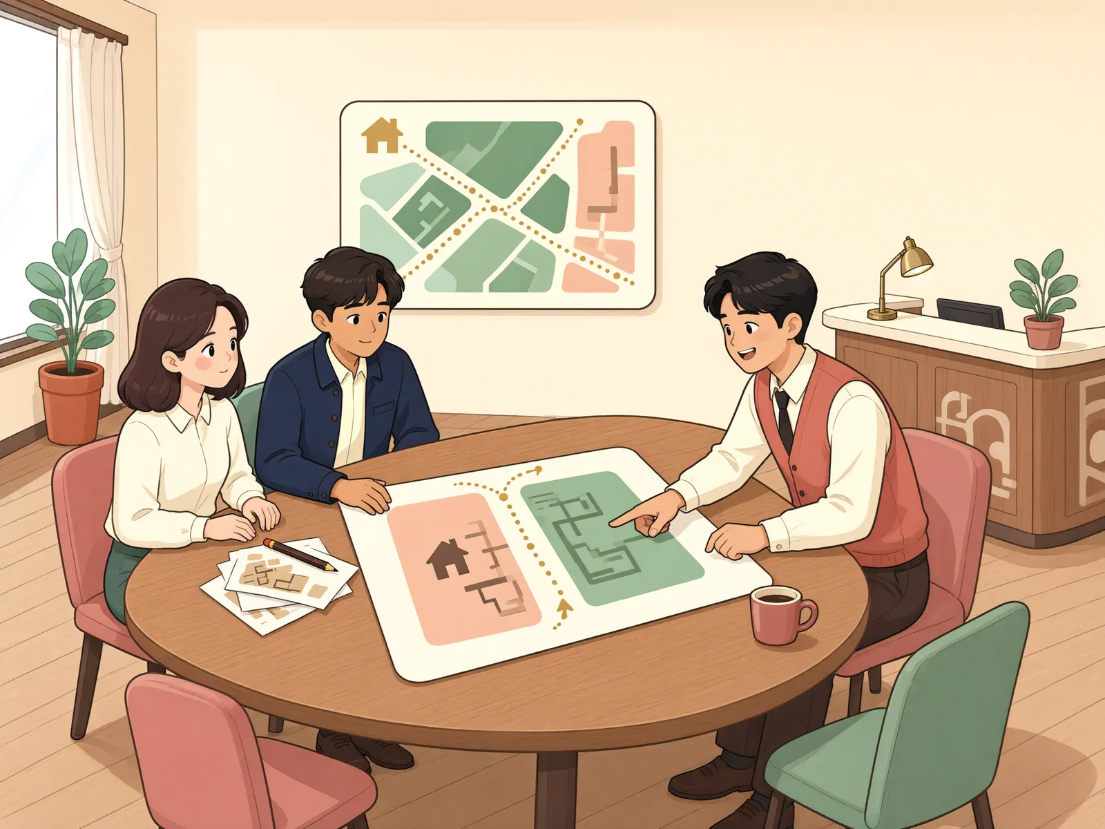 「막힌 공사 진입로, 형사 고소보다 먼저 따져볼 권리」 상황을 그린 삽화
