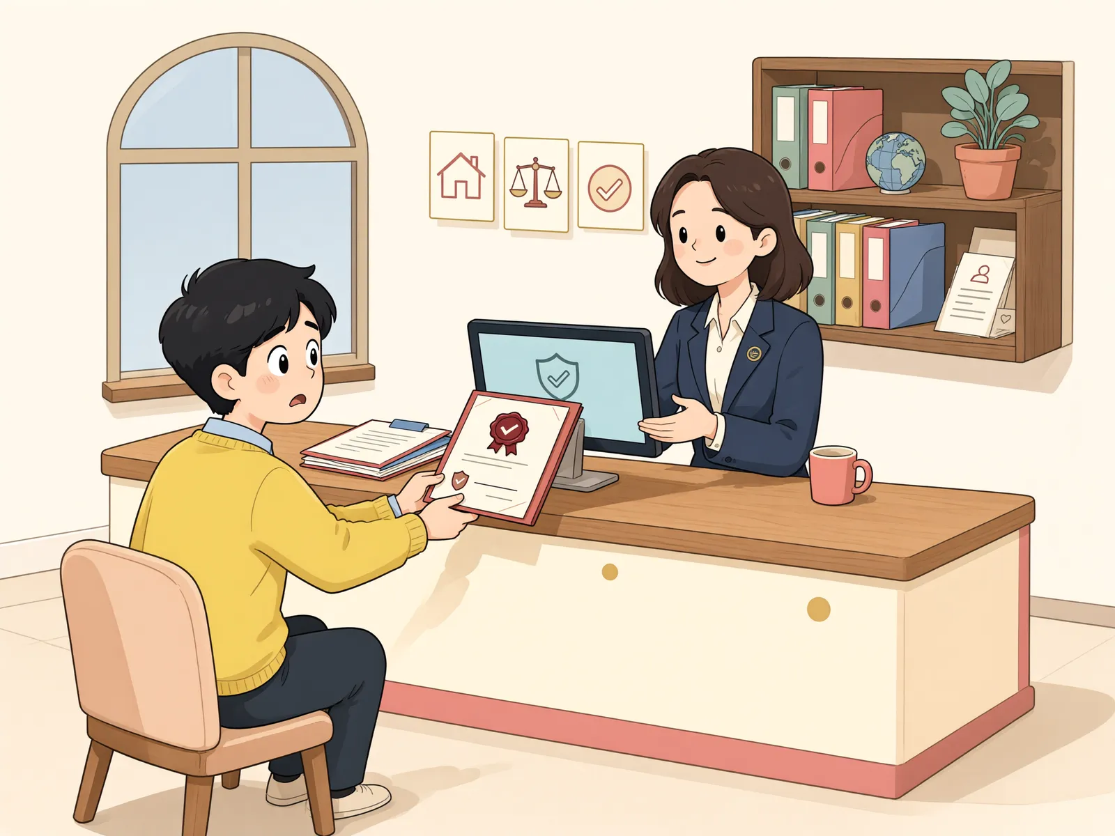 「빚은 갚았는데 경매가 시작됐다면, 담보는 꼭 현금이어야 할까?」 상황을 그린 삽화