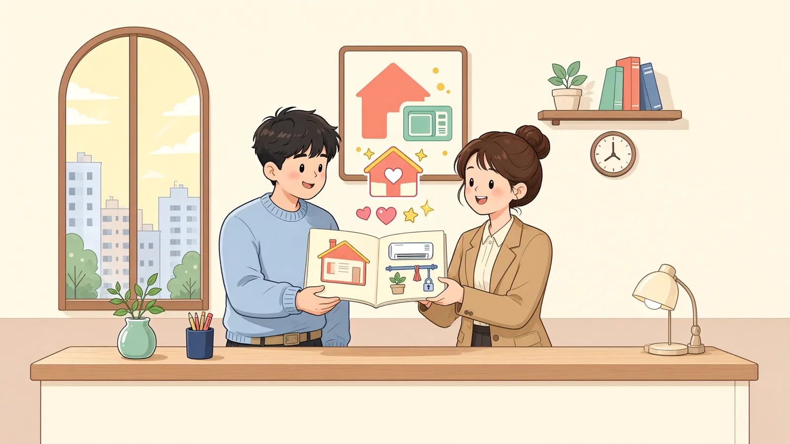 「임대차가 끝난 식당, 주방 시설도 두고 나와야 할까?」 상황을 그린 삽화