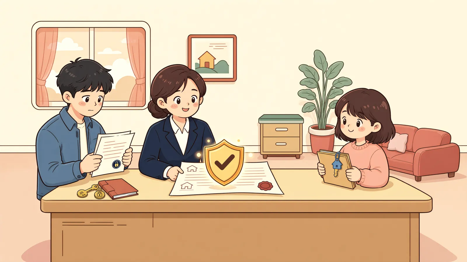 「빚을 보증금으로 바꾼 채권자, 소액임차인 최우선변제를 받을 수 있을까」 상황을 그린 삽화