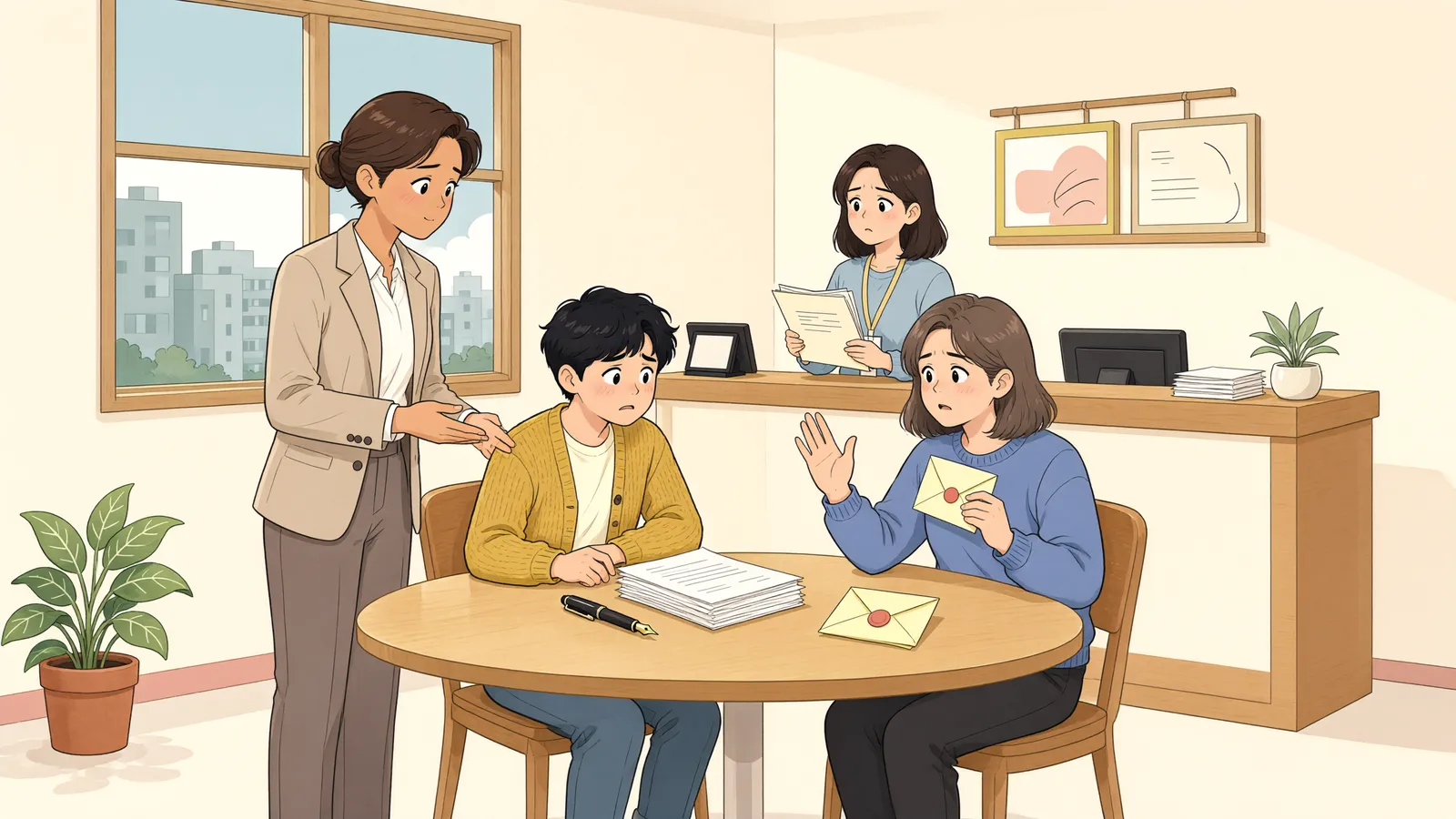 「계약금 두 배를 내밀었는데 상대가 받지 않는다면」 상황을 그린 삽화