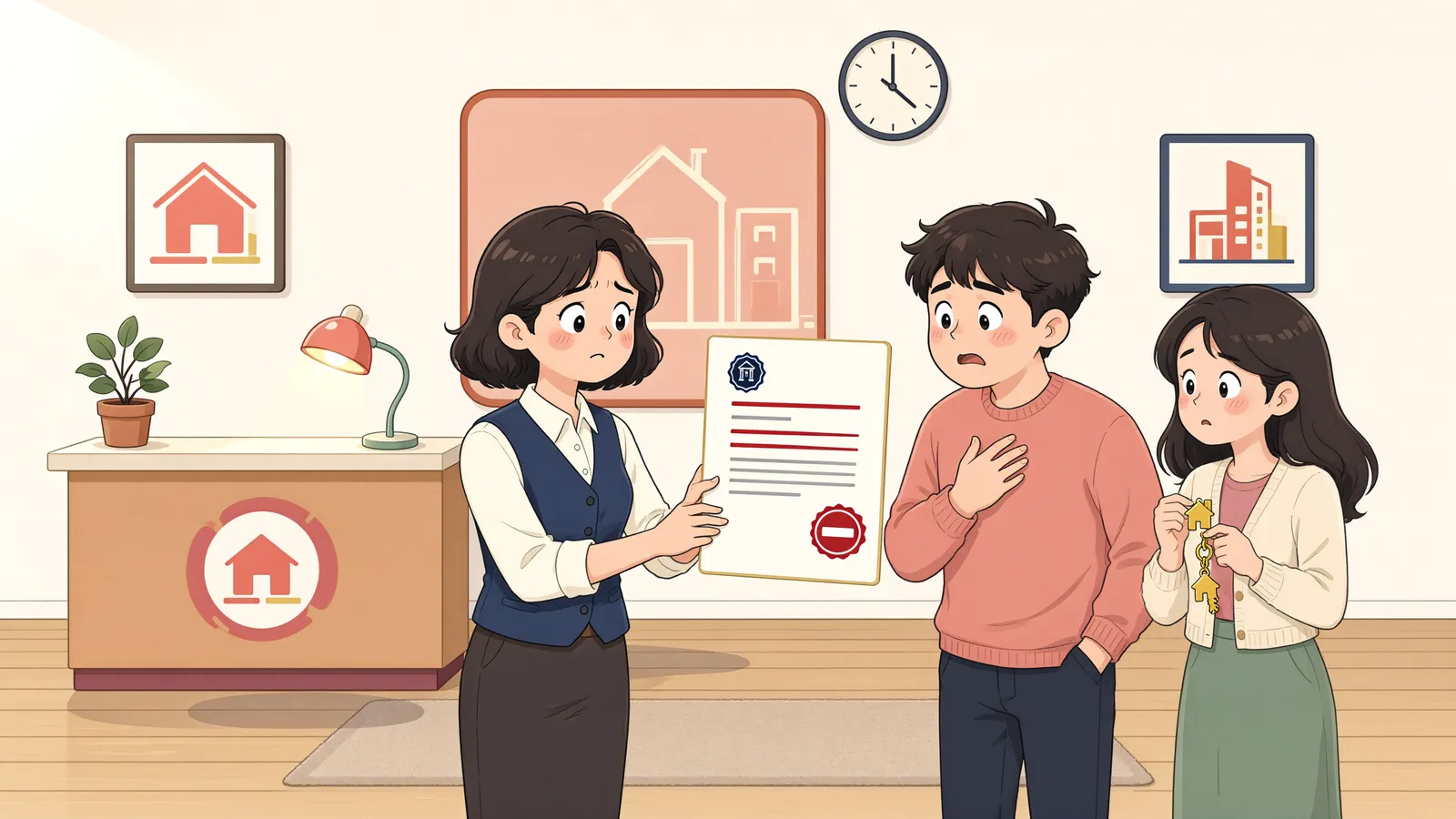 「회생 신청 전부터 시작된 창고 경매, 멈출 수 있을까」 상황을 그린 삽화