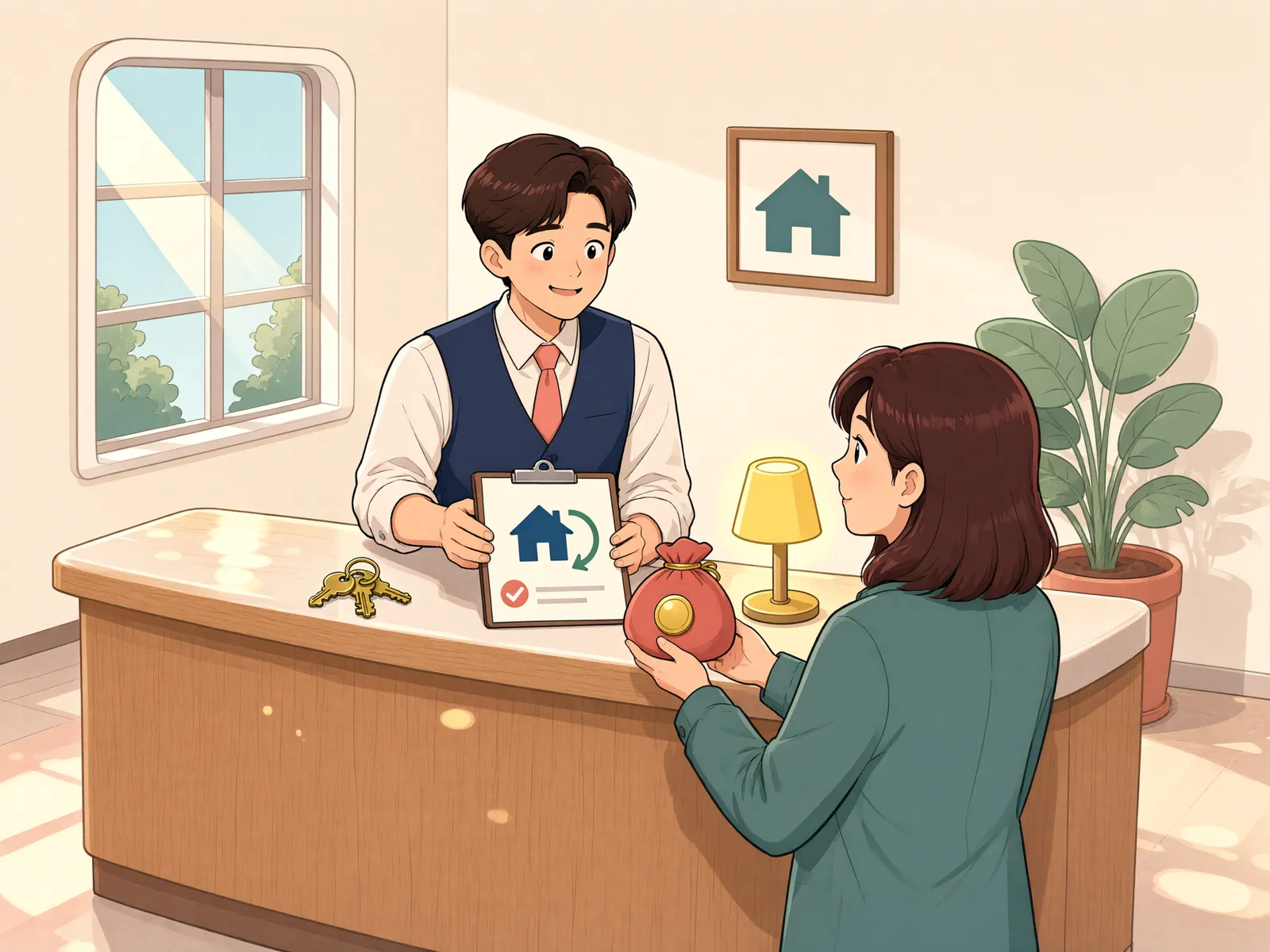 「원상복구 약정이 있다면, 임차인의 유치권 주장은 가능할까」 상황을 그린 삽화