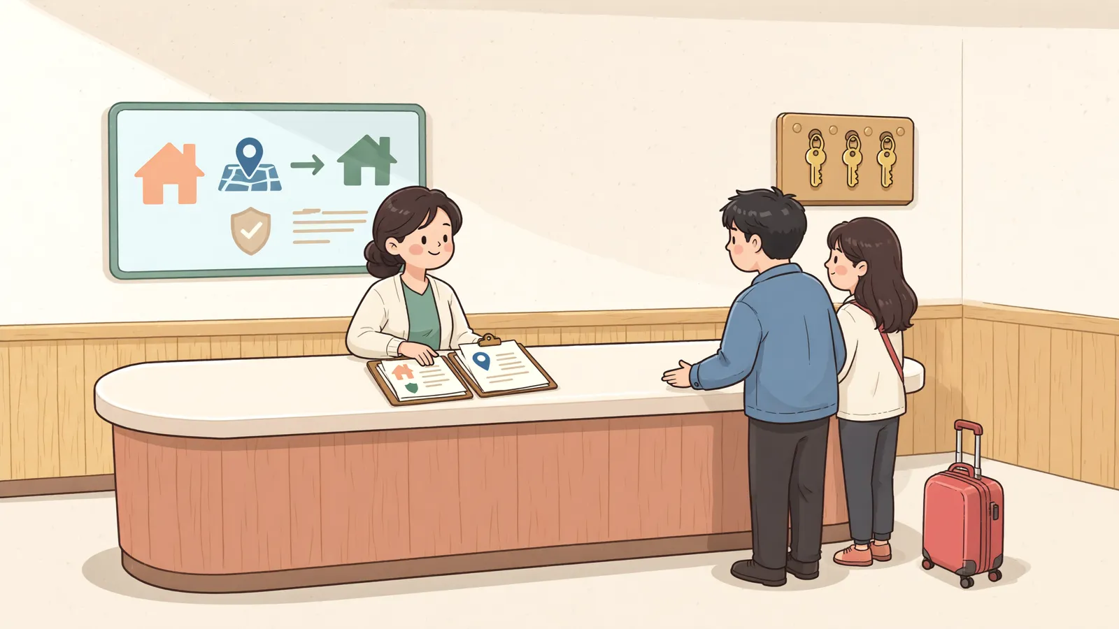 「거소이전신고만으로 임대차 대항력이 생길까」 상황을 그린 삽화