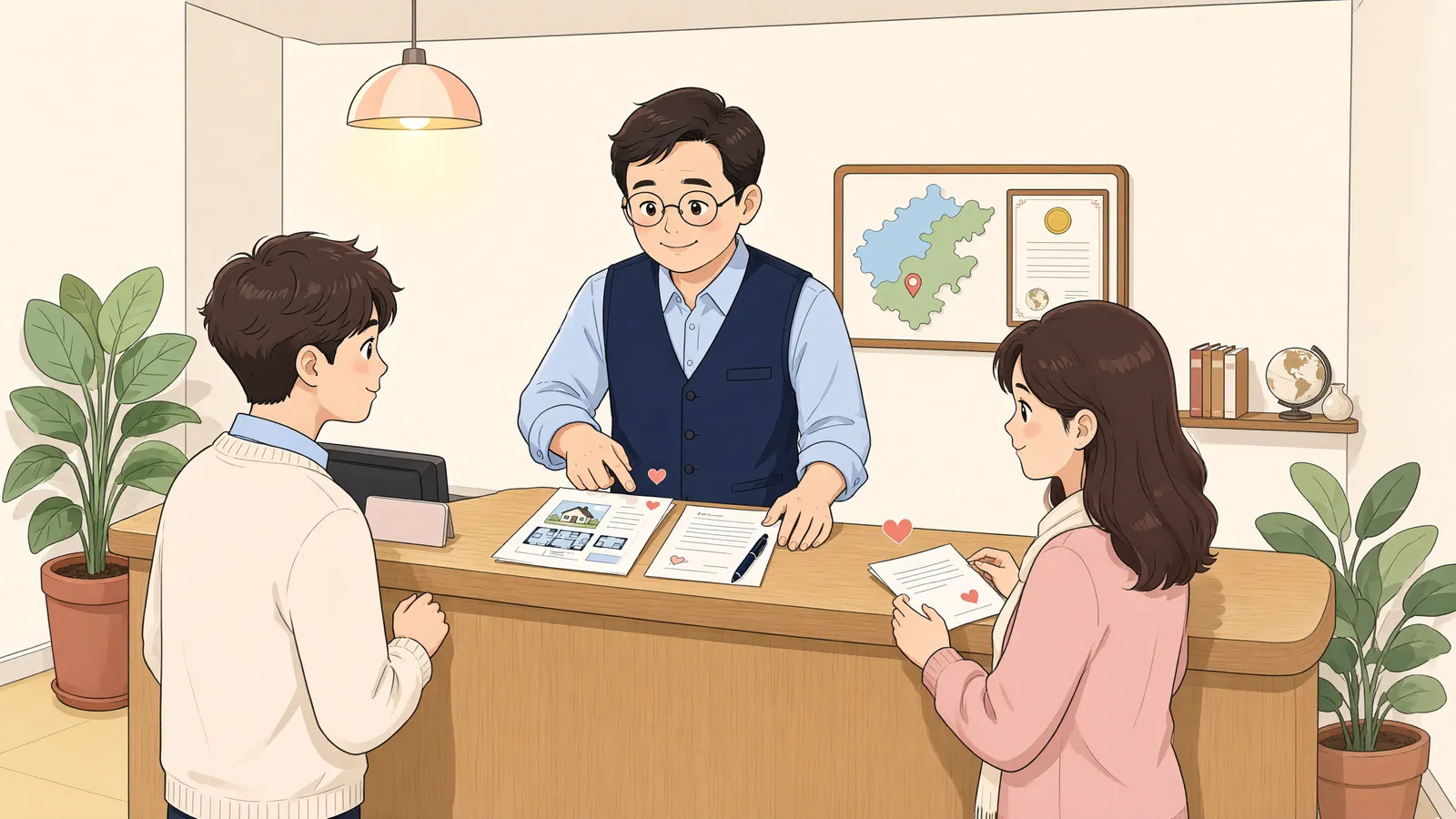 「중개사무소에서 맡긴 돈, 중개사도 책임질까?」 상황을 그린 삽화