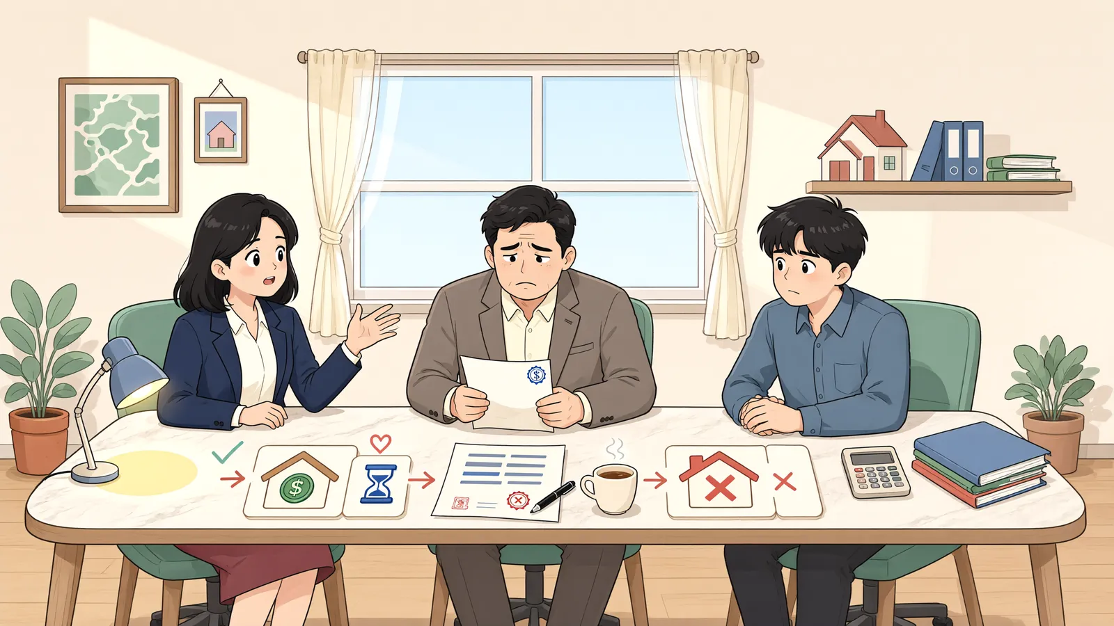 「가등기 뒤에 산 집, 수리비 유치권을 주장할 수 있을까?」 상황을 그린 삽화