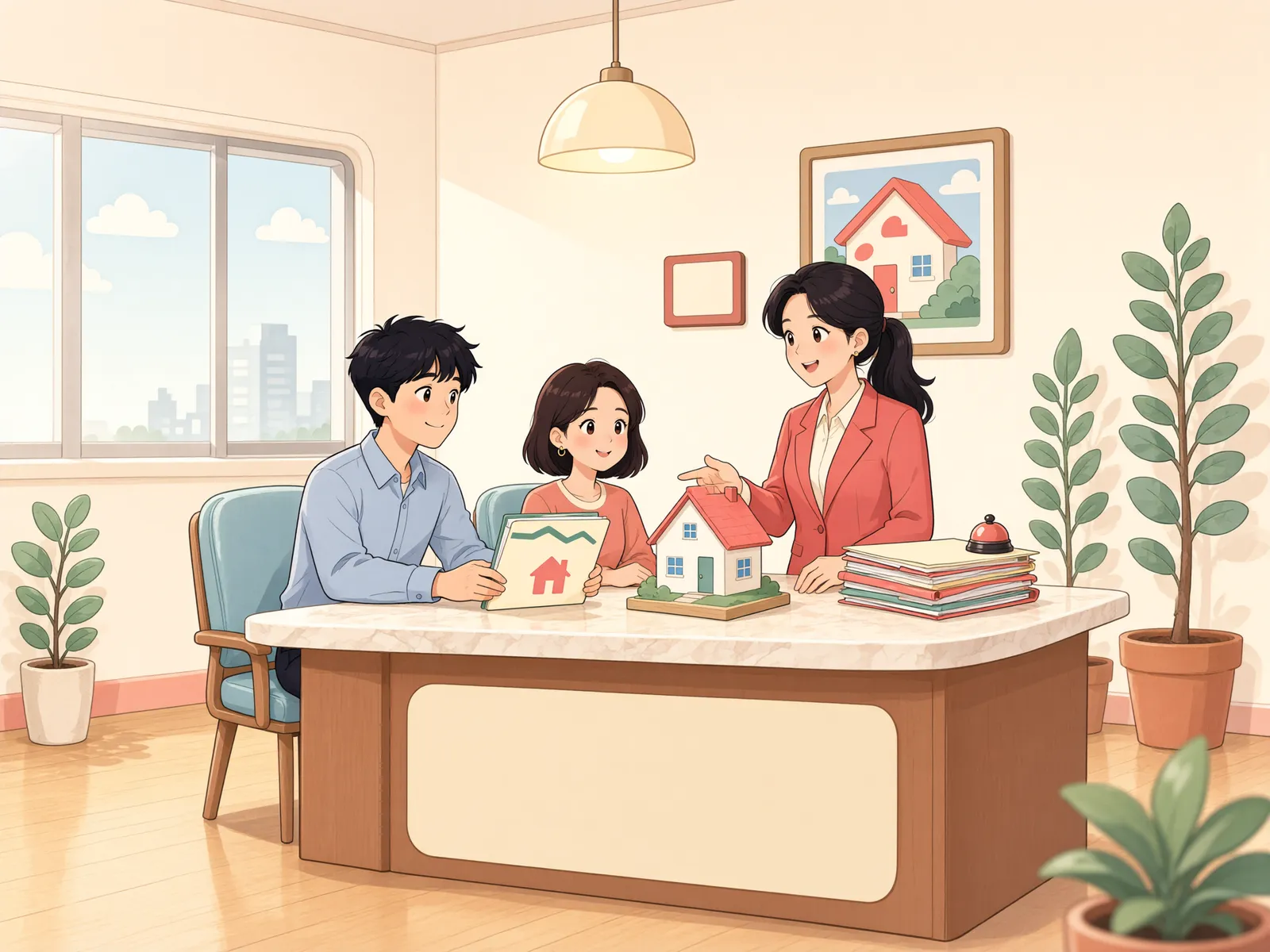 「토지 위 송전선로, 누가 상공을 점유할까」 상황을 그린 삽화