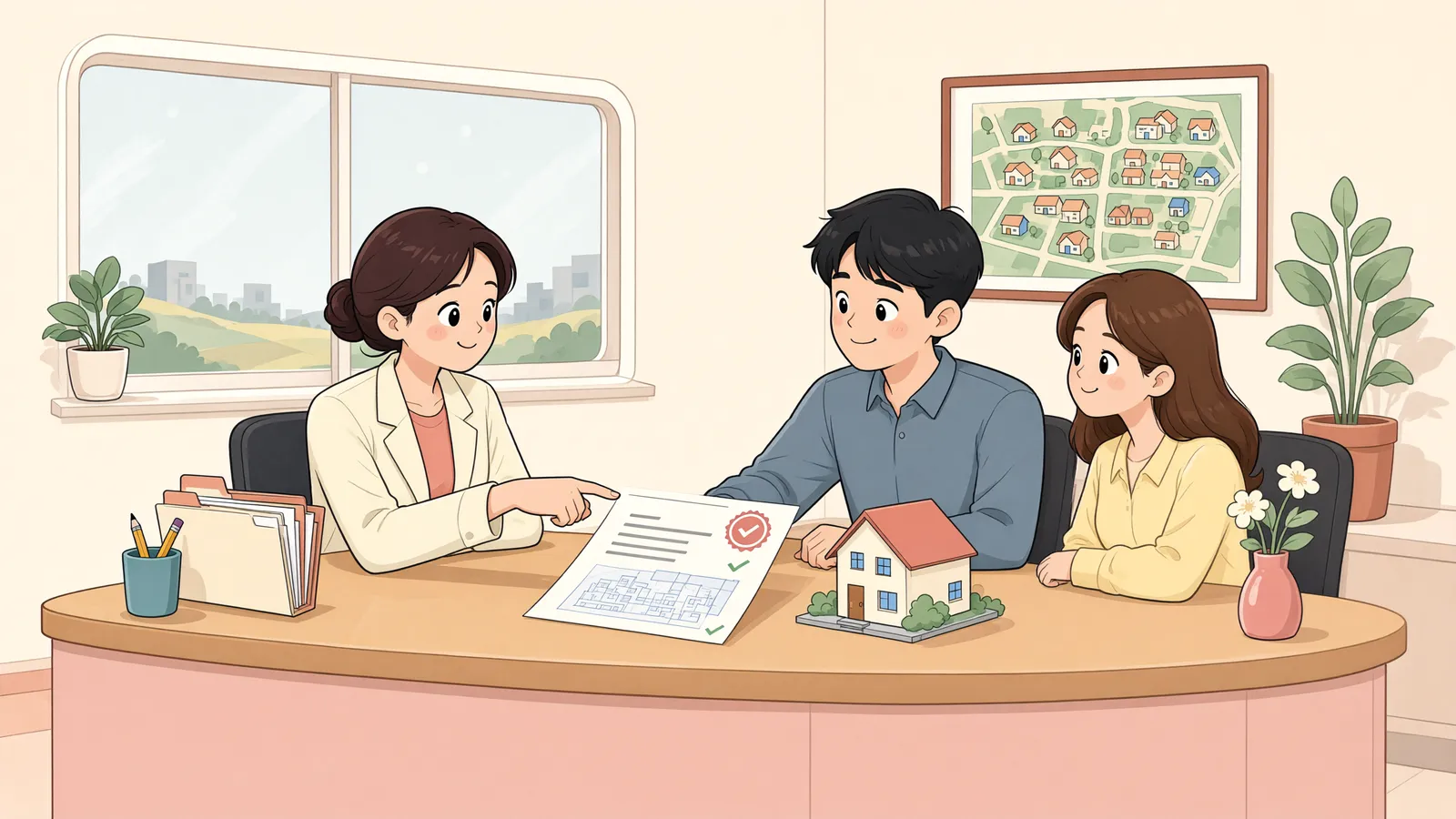「사용승인 전 주택, 이주자택지에서 제외될까」 상황을 그린 삽화