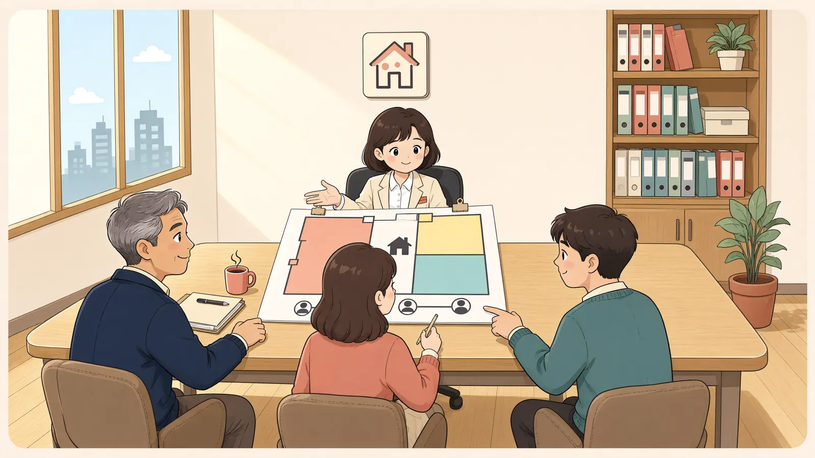 「상속분할 뒤 은행이 파산했다면, 부족한 예금은 누가 부담할까」 상황을 그린 삽화