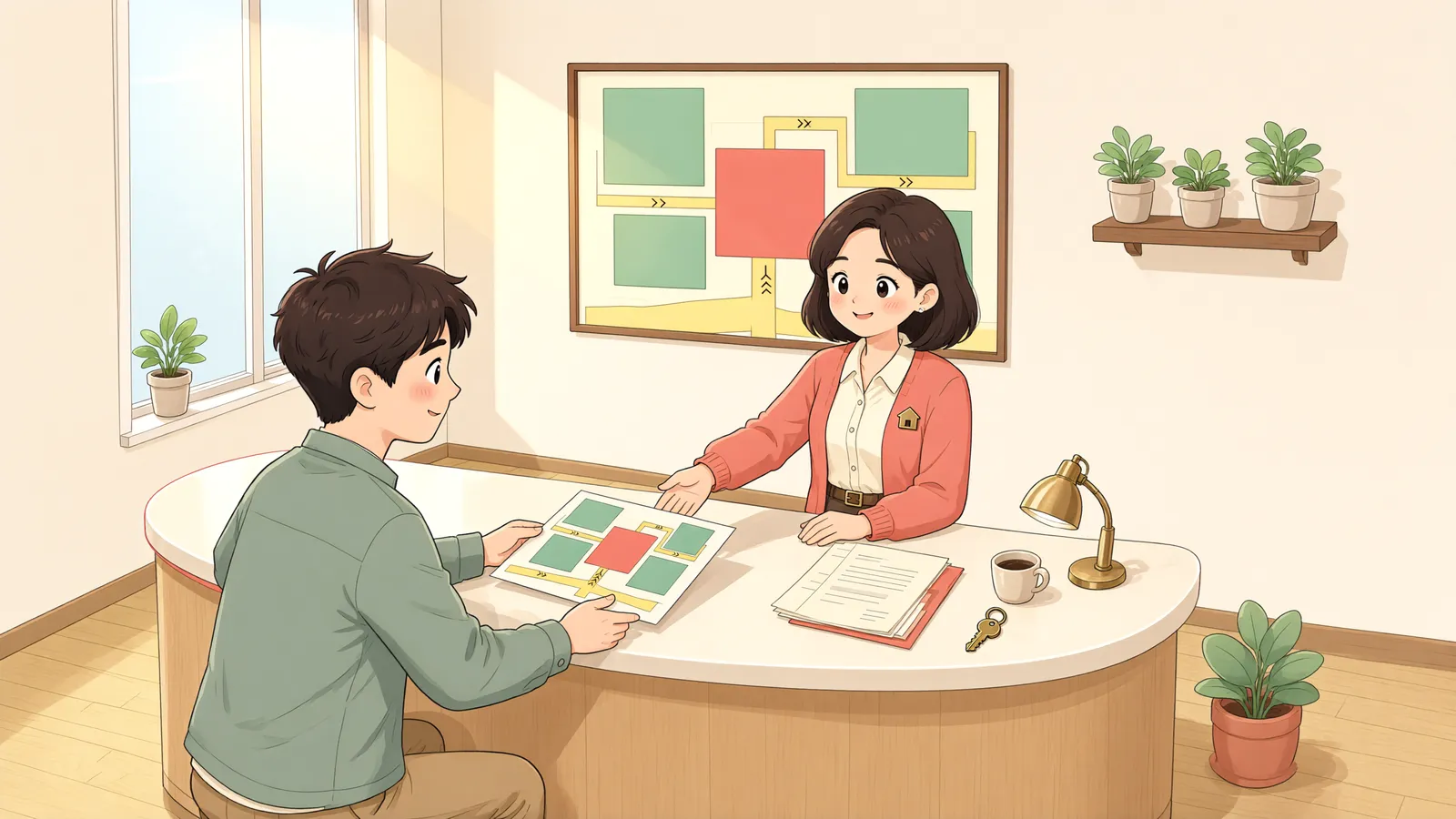 「막힌 땅, 옆집 통로를 돈 내고 써도 무상통행권이 생길까」 상황을 그린 삽화