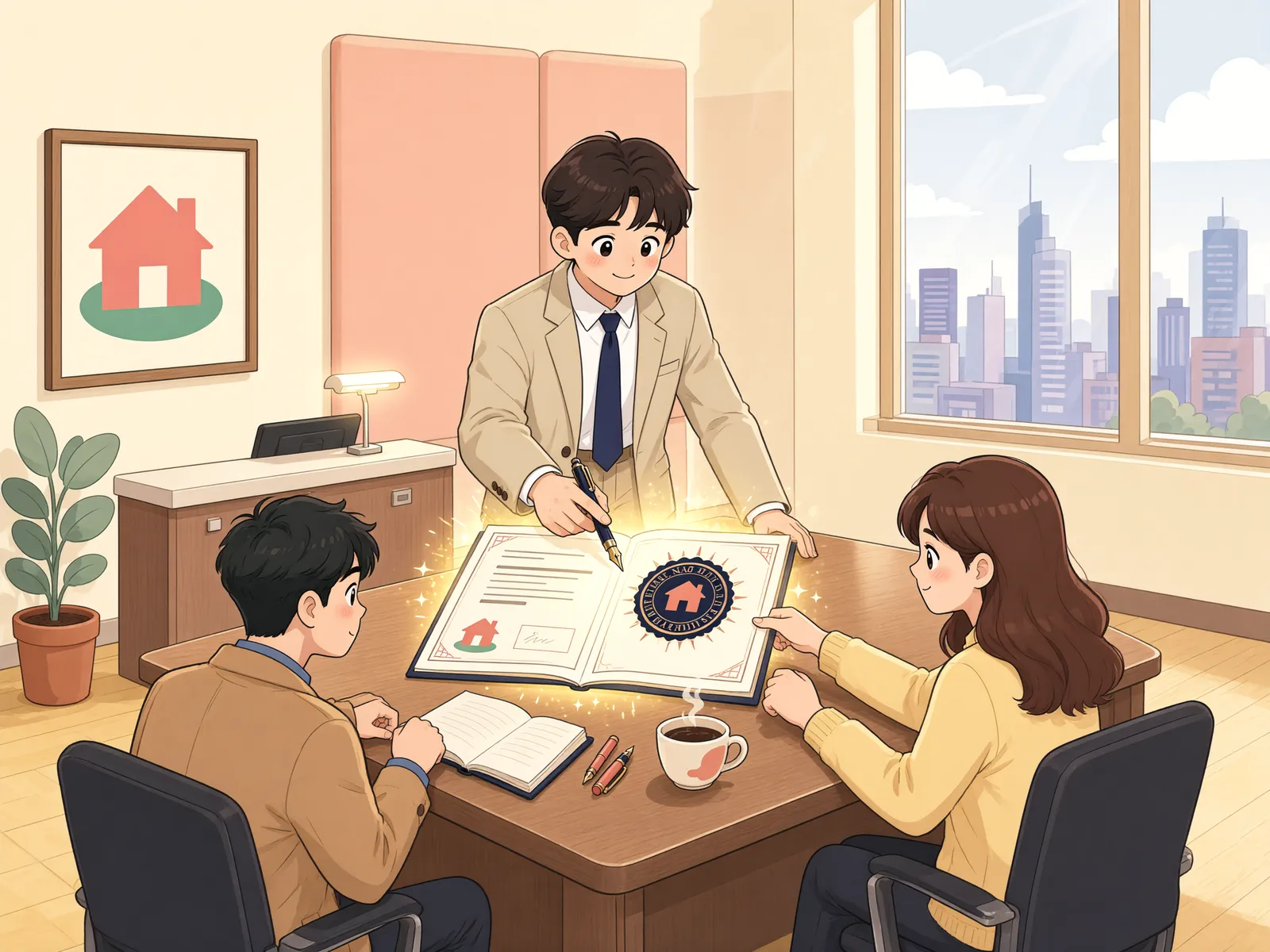「대리인이 소유권을 넘겼다는데, 누가 대리권 없음을 증명할까」 상황을 그린 삽화