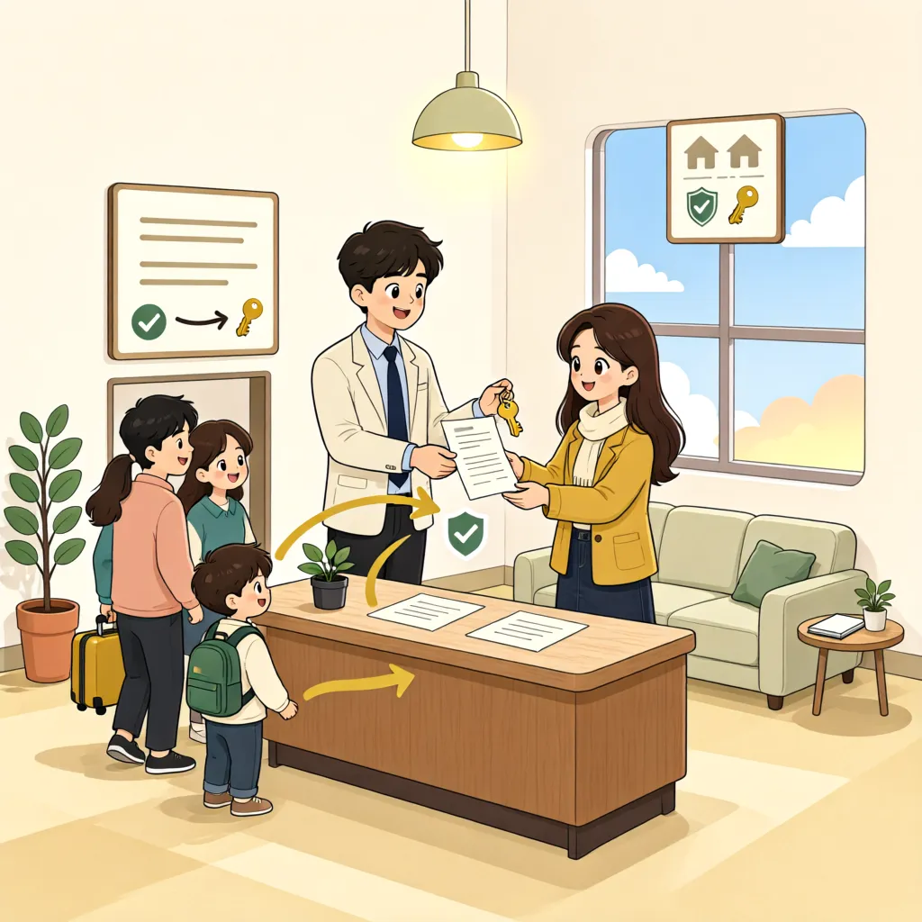 「임차인이 세상을 떠난 뒤, 동거인은 집에 계속 살 수 있을까?」 상황을 그린 삽화