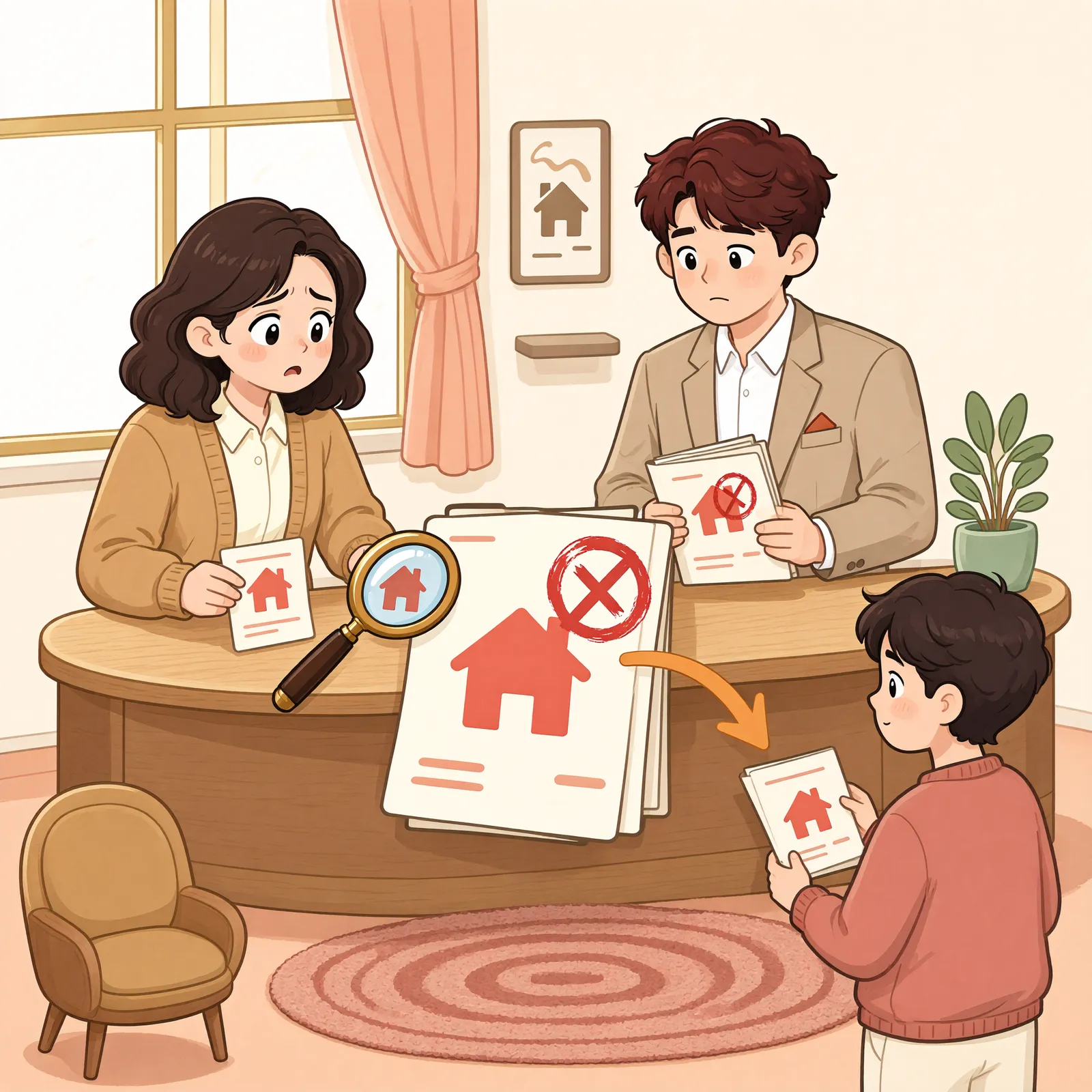 「등기청구권을 압류했는데 부동산이 팔렸다면」 상황을 그린 삽화