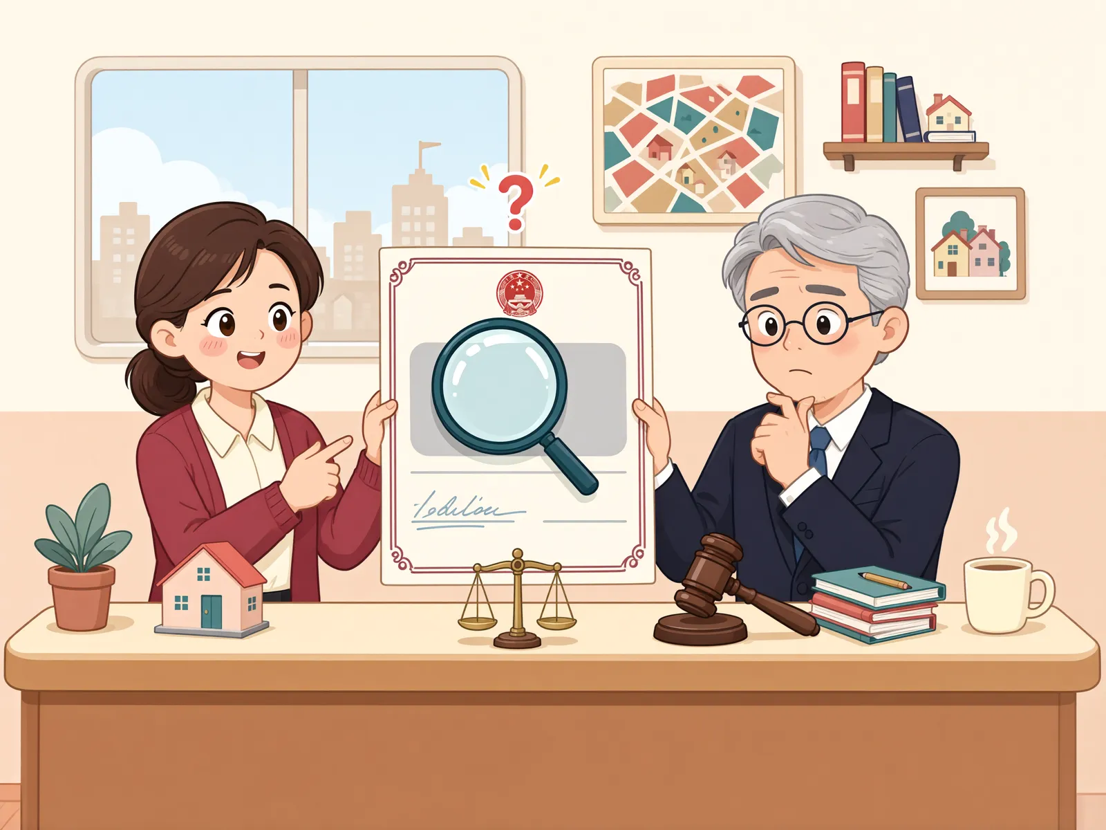 「공정증서에 빠진 지연손해금, 압류로 함께 받을 수 있을까」 상황을 그린 삽화