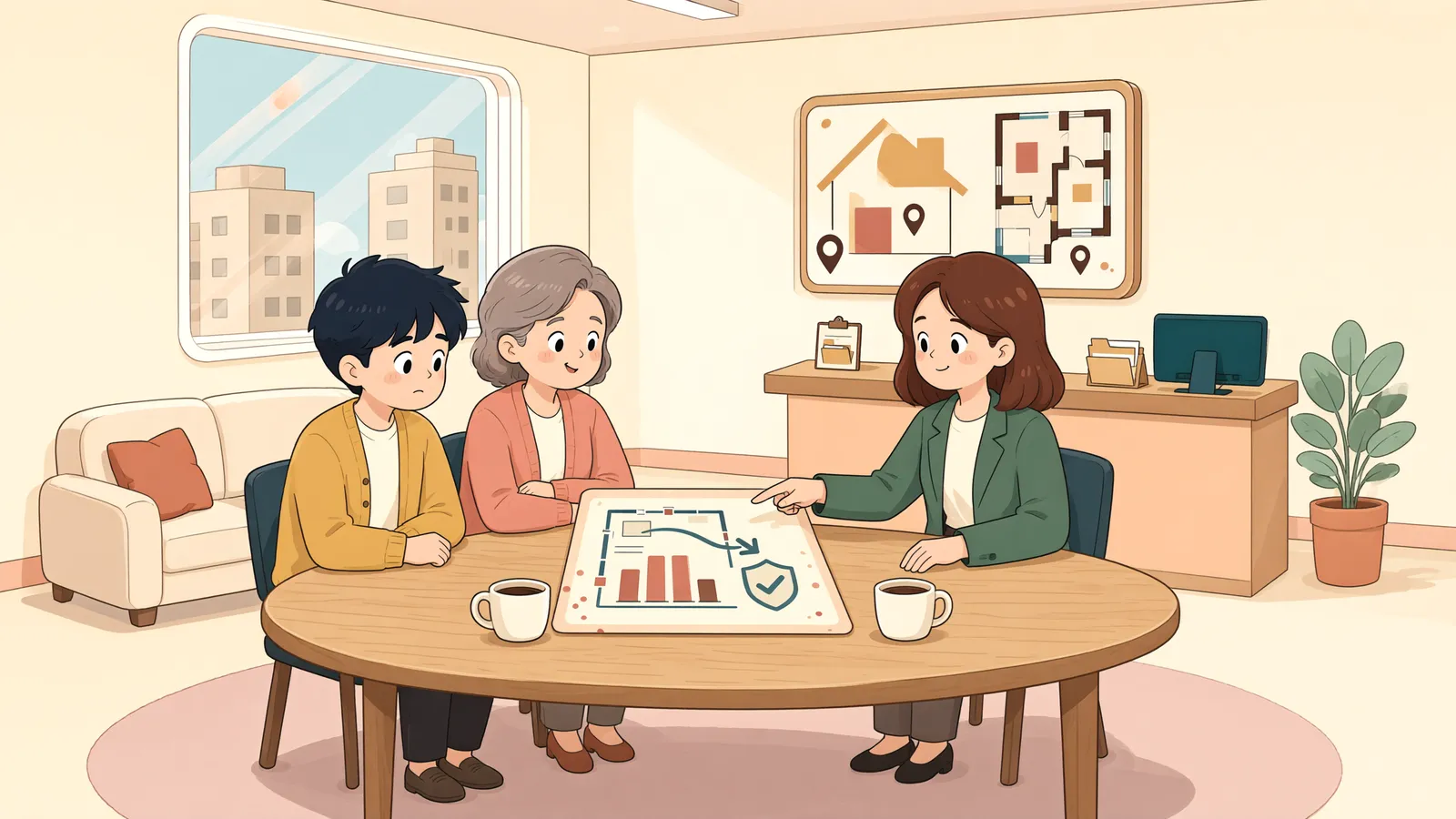 「실직과 출산, 개인회생 변제금이 막막할 때」 상황을 그린 삽화