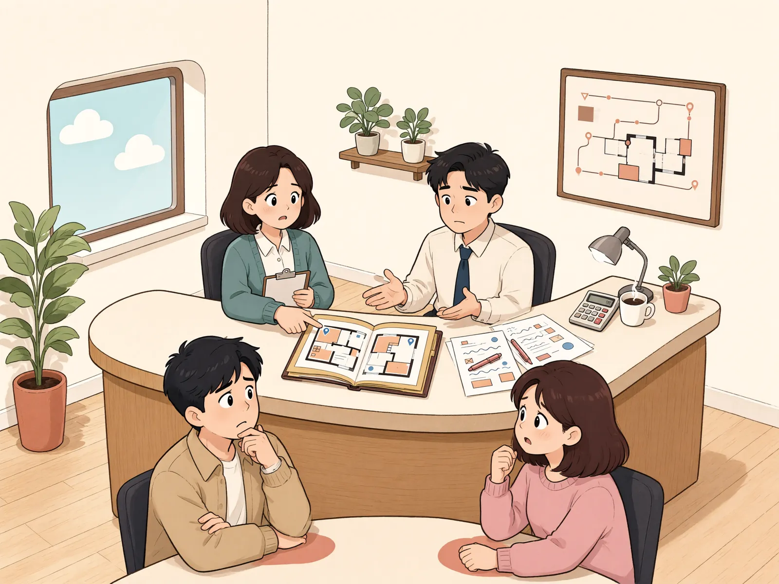 「배우자 명의 주택, 빌려준 돈의 가압류 대상이 될까」 상황을 그린 삽화