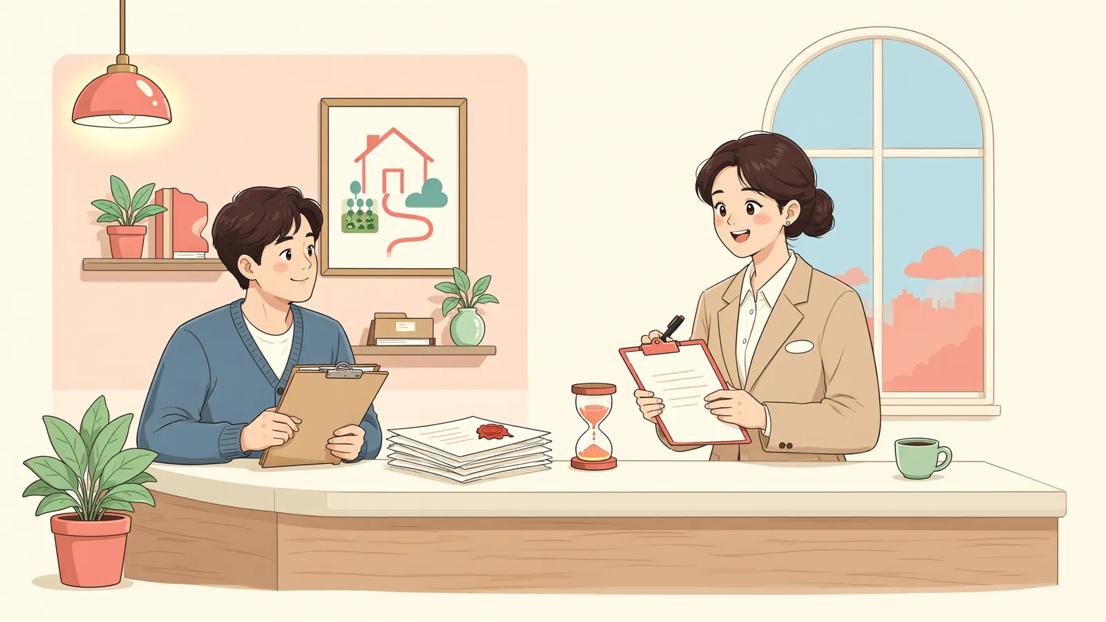 「아버지 명의로 남은 땅, 상속인도 시효취득할 수 있을까」 상황을 그린 삽화