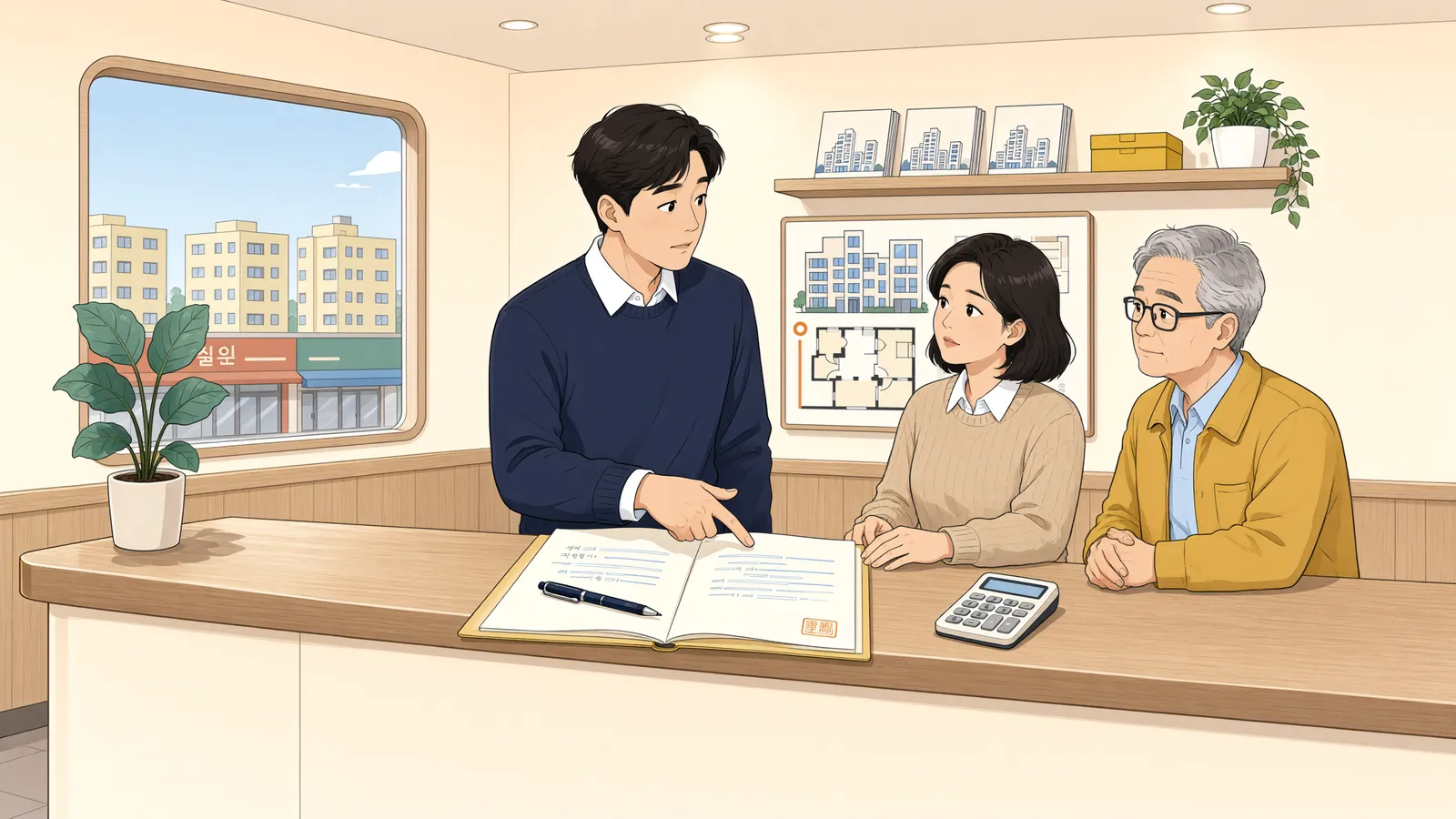 「10년짜리 상가 임대차, 기간이 길다는 이유만으로 무효일까」 상황을 그린 삽화