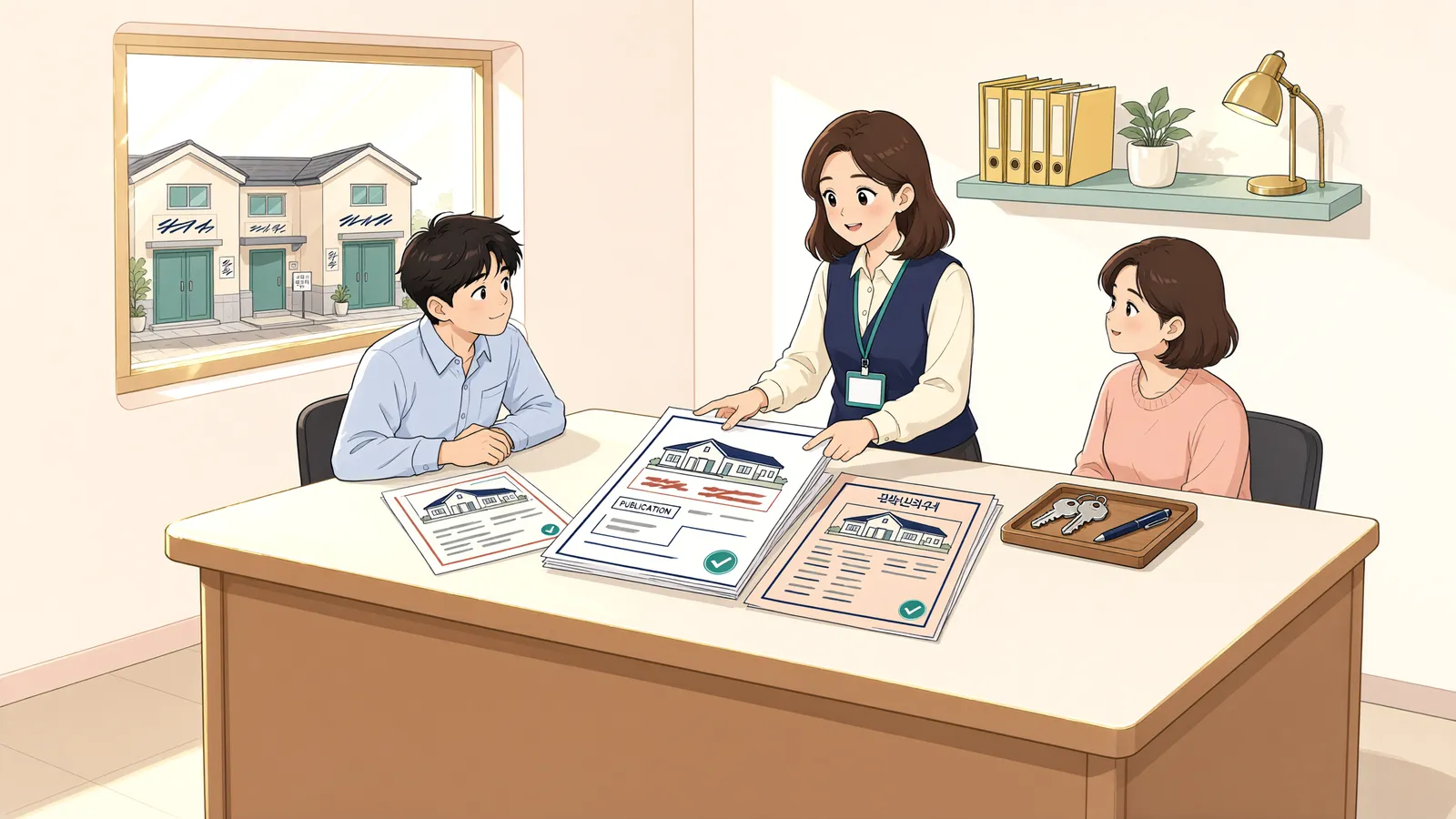 「외벽 표기와 등기부 동 이름이 다르면 대항력이 없을까?」 상황을 그린 삽화