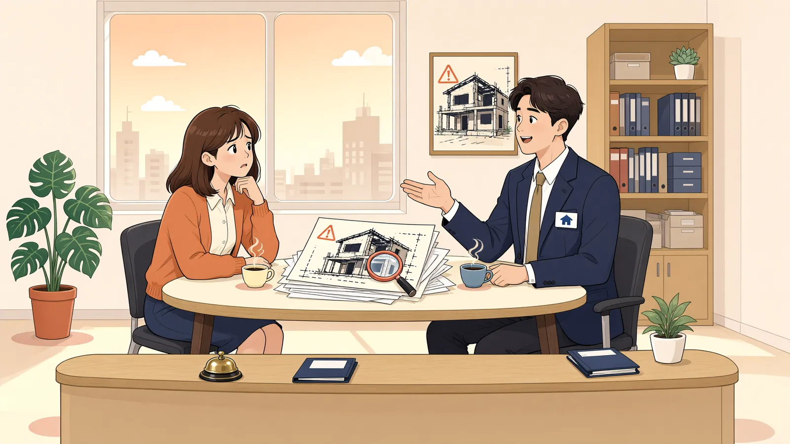 「허가받지 않은 집도 임차인의 우선변제권을 지킬 수 있을까」 상황을 그린 삽화