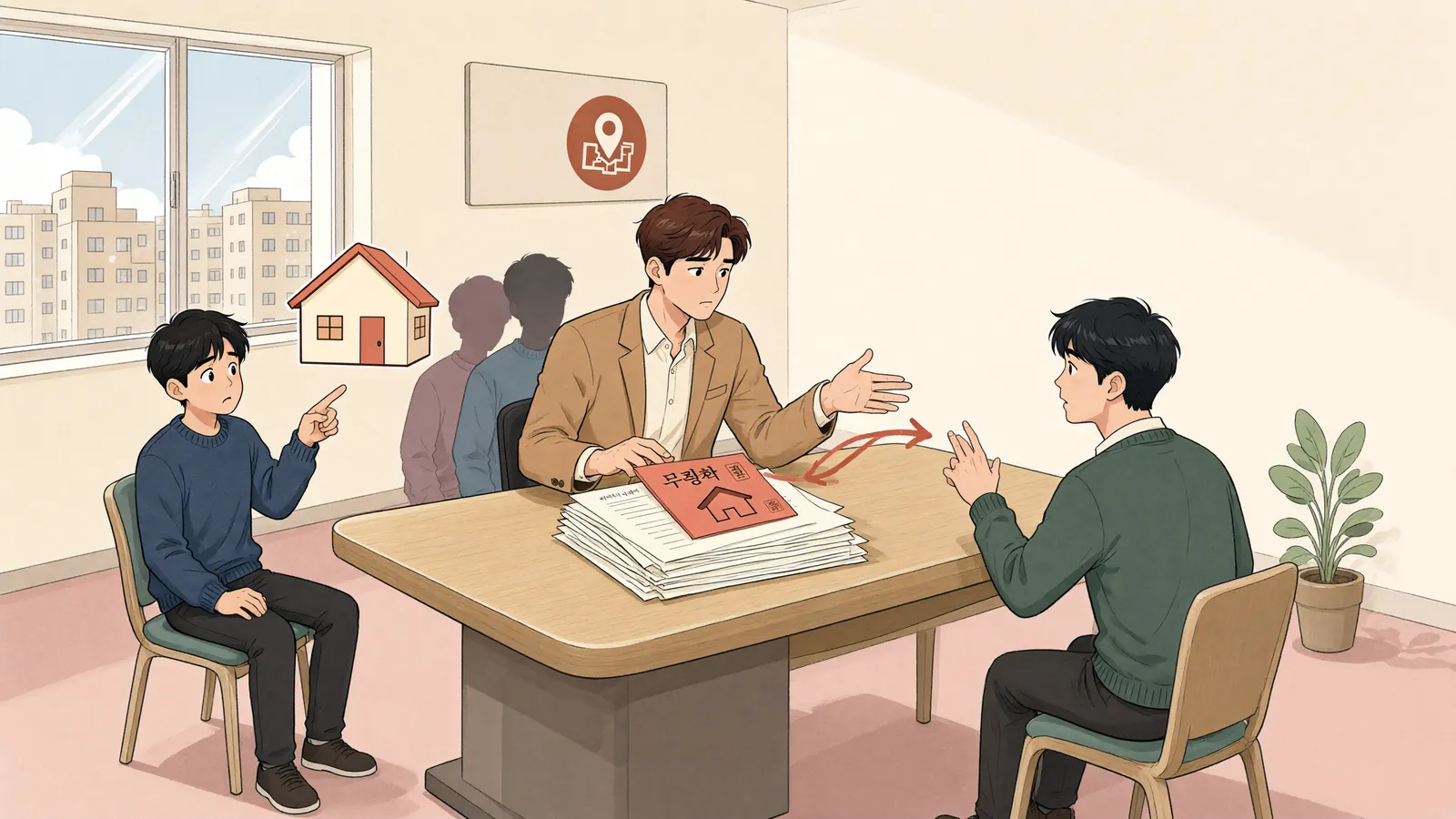 「상속받은 취득시효 청구권, 말소도 전부 가능할까」 상황을 그린 삽화